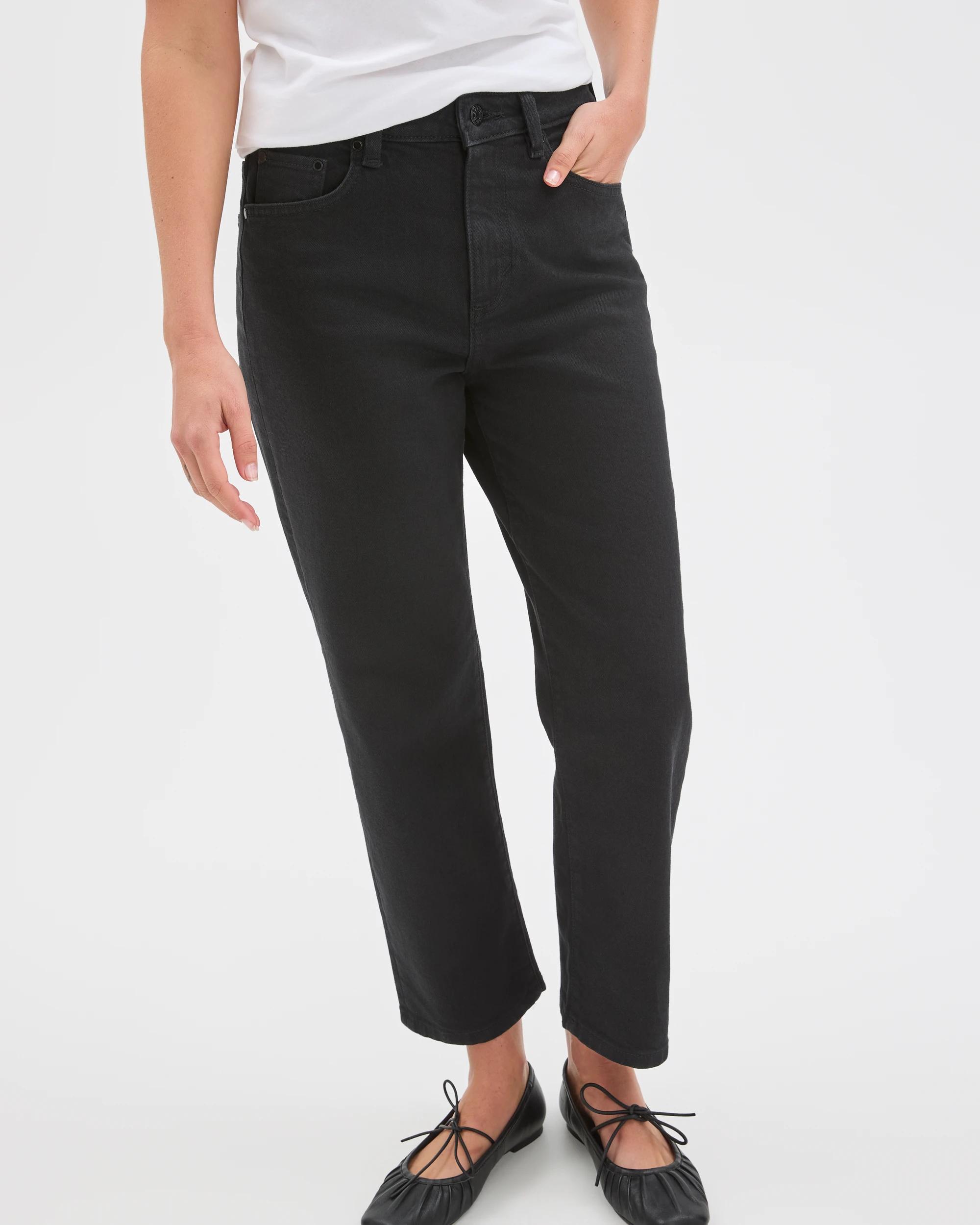4 Target Denim Straight Crop Denim Jeans BLACK, 4 of 6