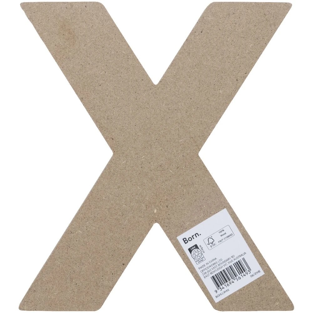 2 Born Wooden Alphabet Letter X 20cm, 2 of 3