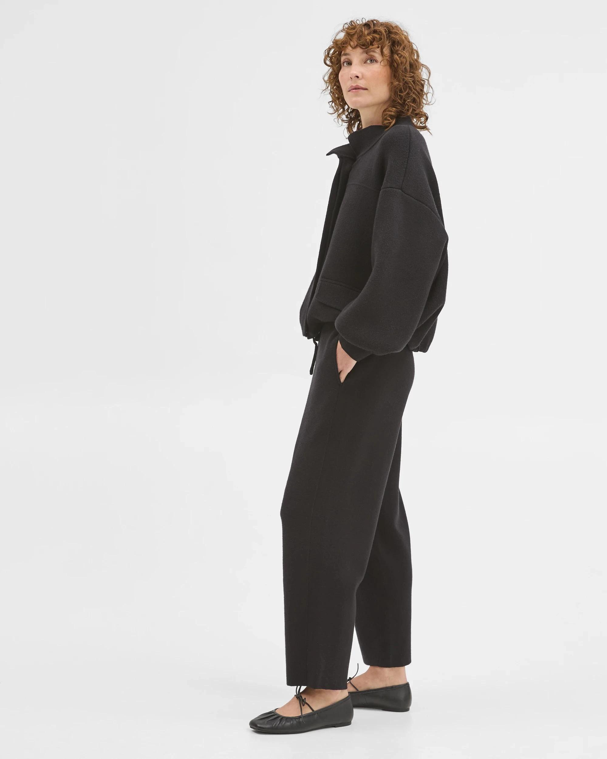 3 Target Woman Clean Knit Barrel Leg Pants BLACK, 3 of 5