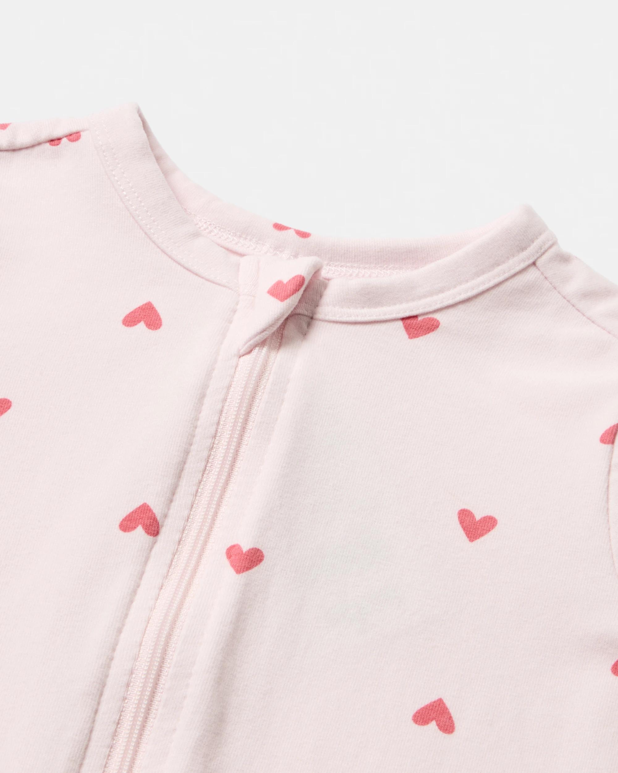 3 Cotton Turn Cuff Coverall Pnk Hearts, 3 of 3