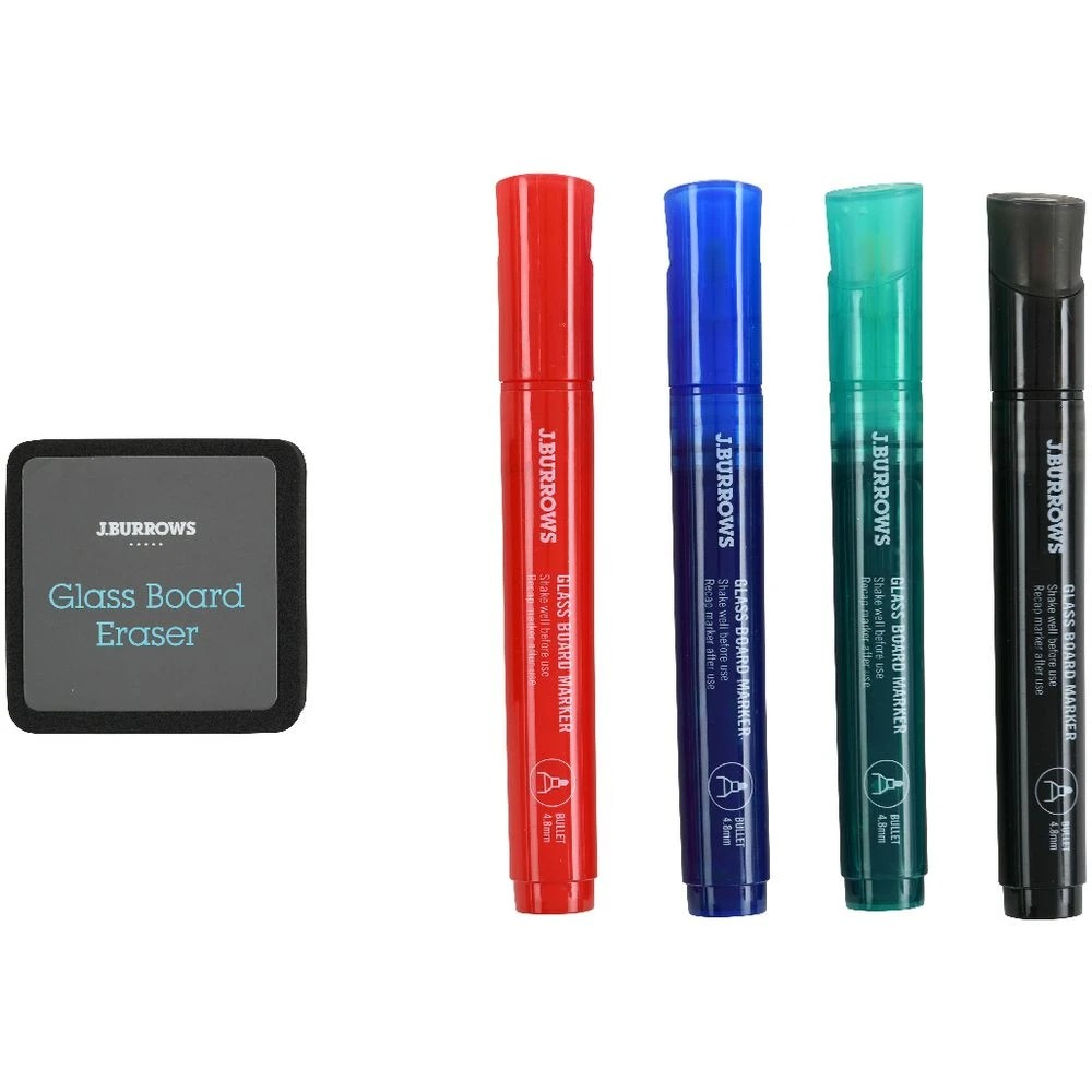 2 J.Burrows Glass Board Markers & Eraser 5 Pack, 2 of 3