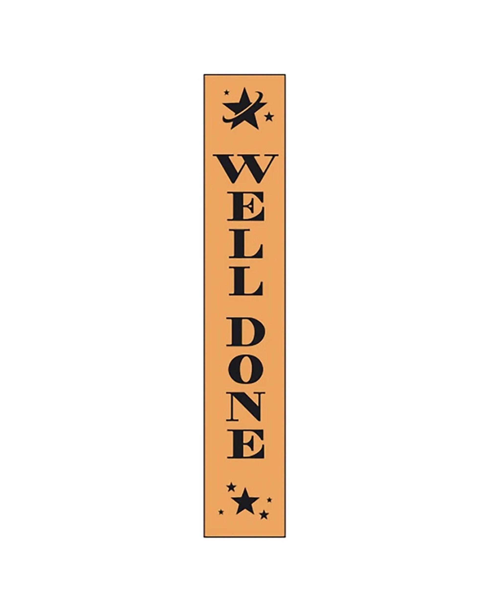 1 Victor Sports 100pc Ribbons Achievement Well Done Polyester 3x17cm - Orange, 1 of 1