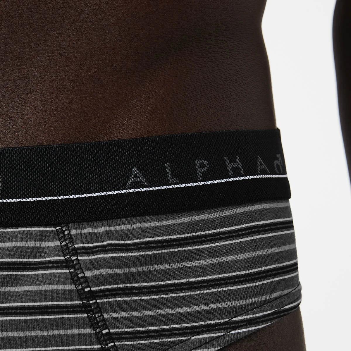 9 5 Pack Alpha Attached Elastic Hipster Briefs Blkgrystrp, 9 of 10