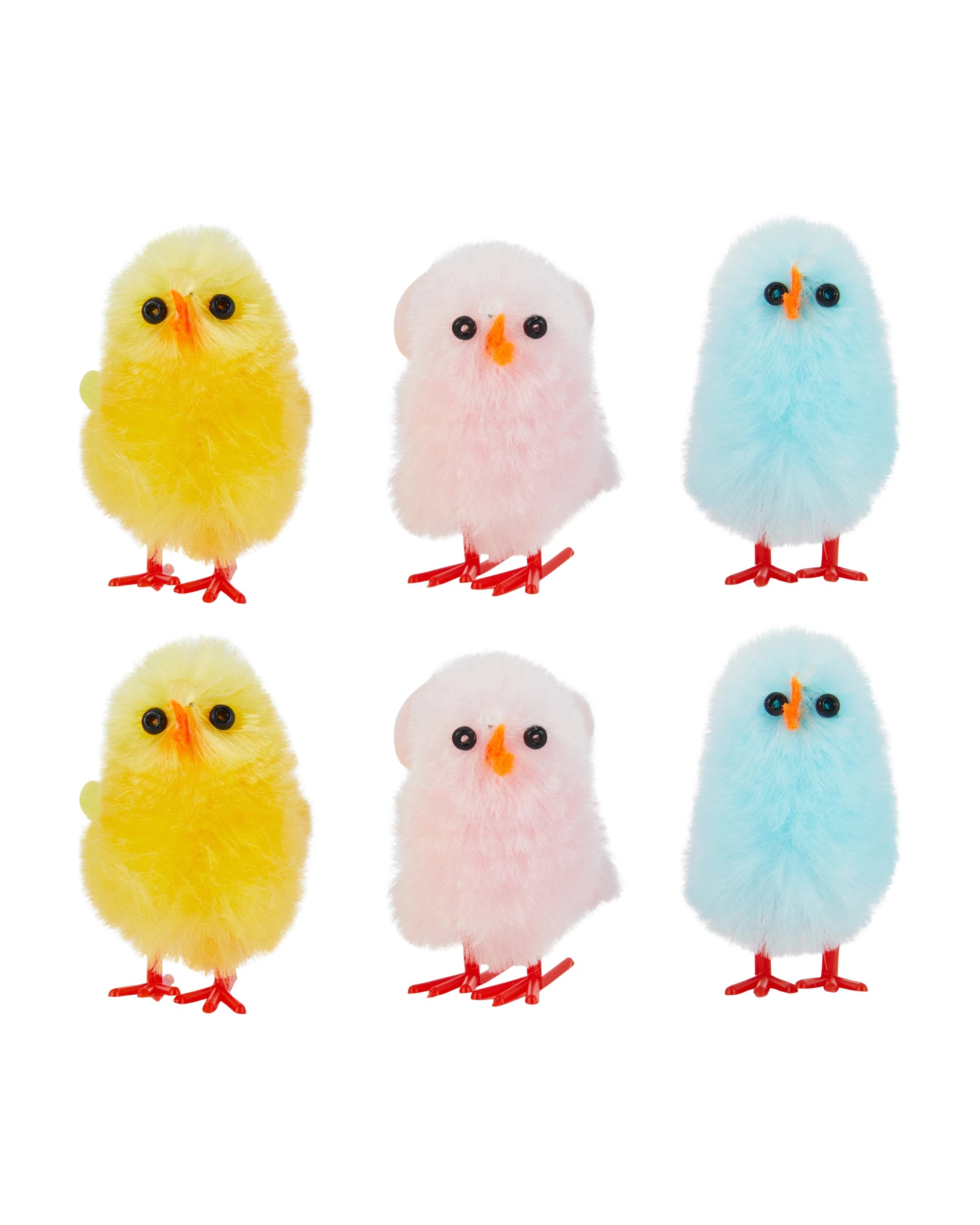1 6 Pack Multi-Coloured Chenille Chicks, 1 of 4
