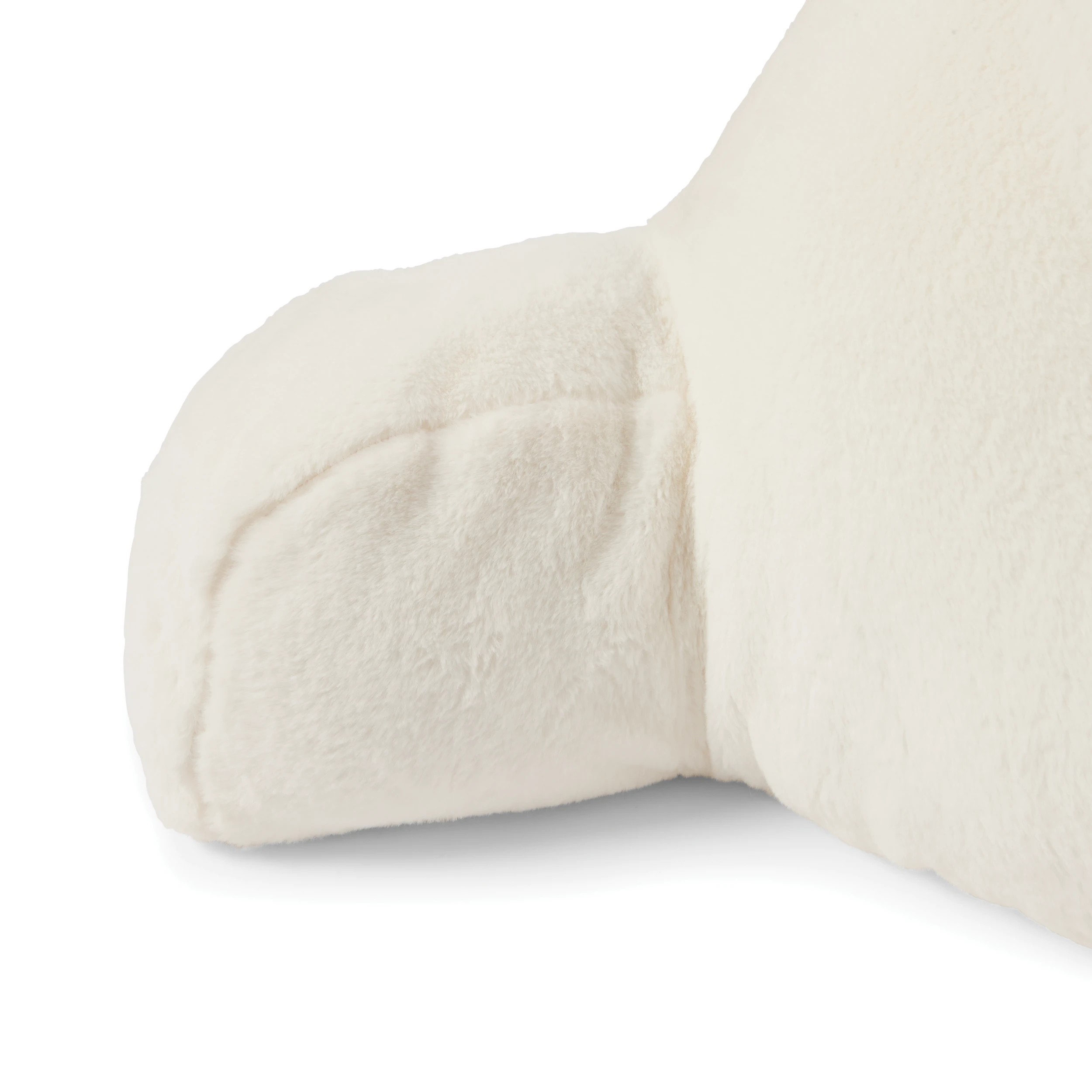 8 Faux Fur Back Rest Pillow - White, 8 of 9