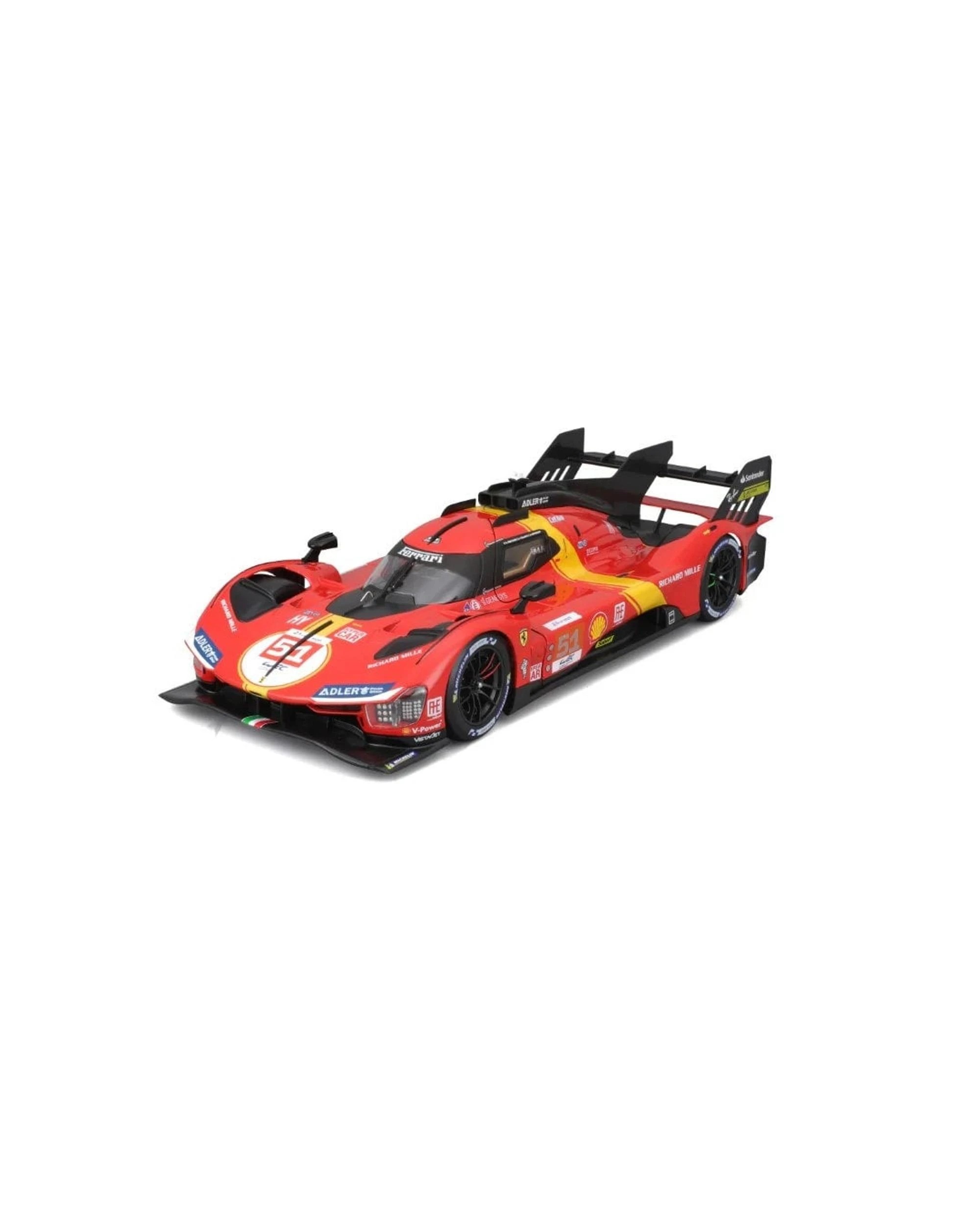 3 Bburago Ferrari Racing 2023 Ferrari 499P Le Mans Hypercar #51 24h Le Mans Winning Car 1:18 Scale Diecast Vehicle, 3 of 9