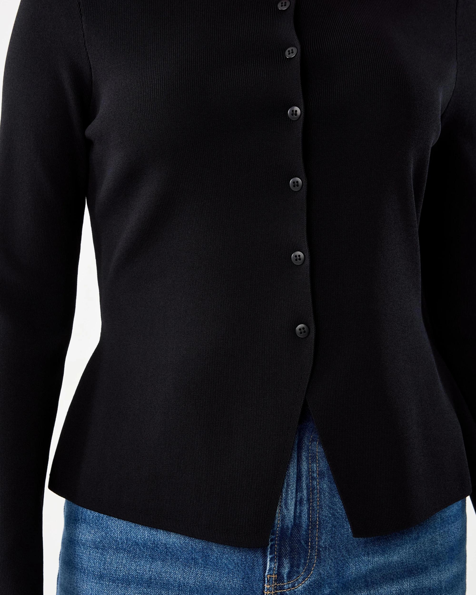 6 Long Sleeve Cinched Top Black, 6 of 7