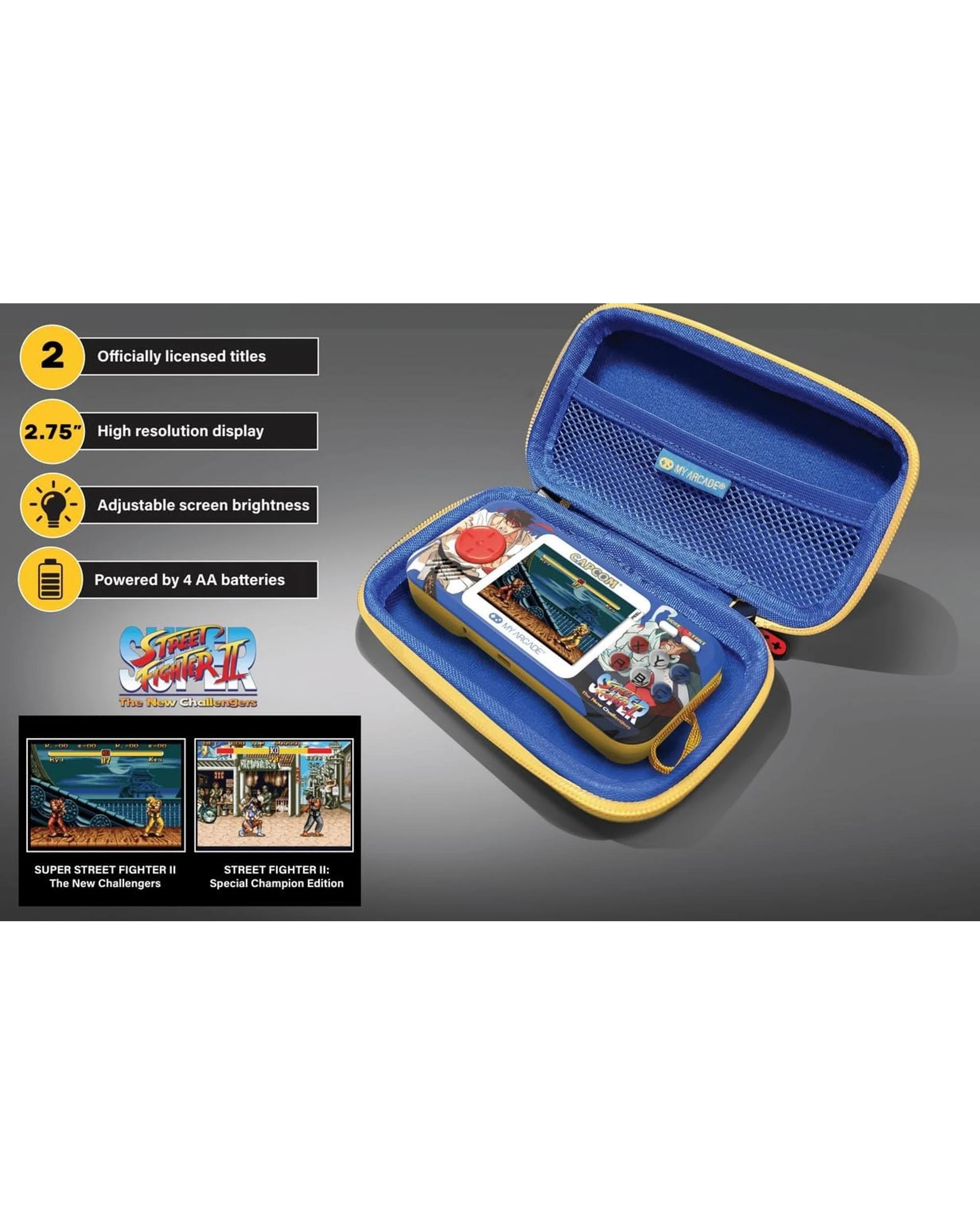 5 My Arcade Super Street Fighter II Pocket Player Pro + Travel Case, 5 of 5
