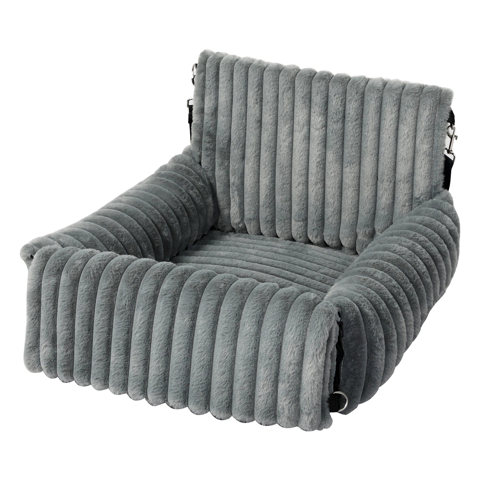 1 Pawz Dog Car Seat Cover,Rabbit Fur, - Grey, 1 of 9