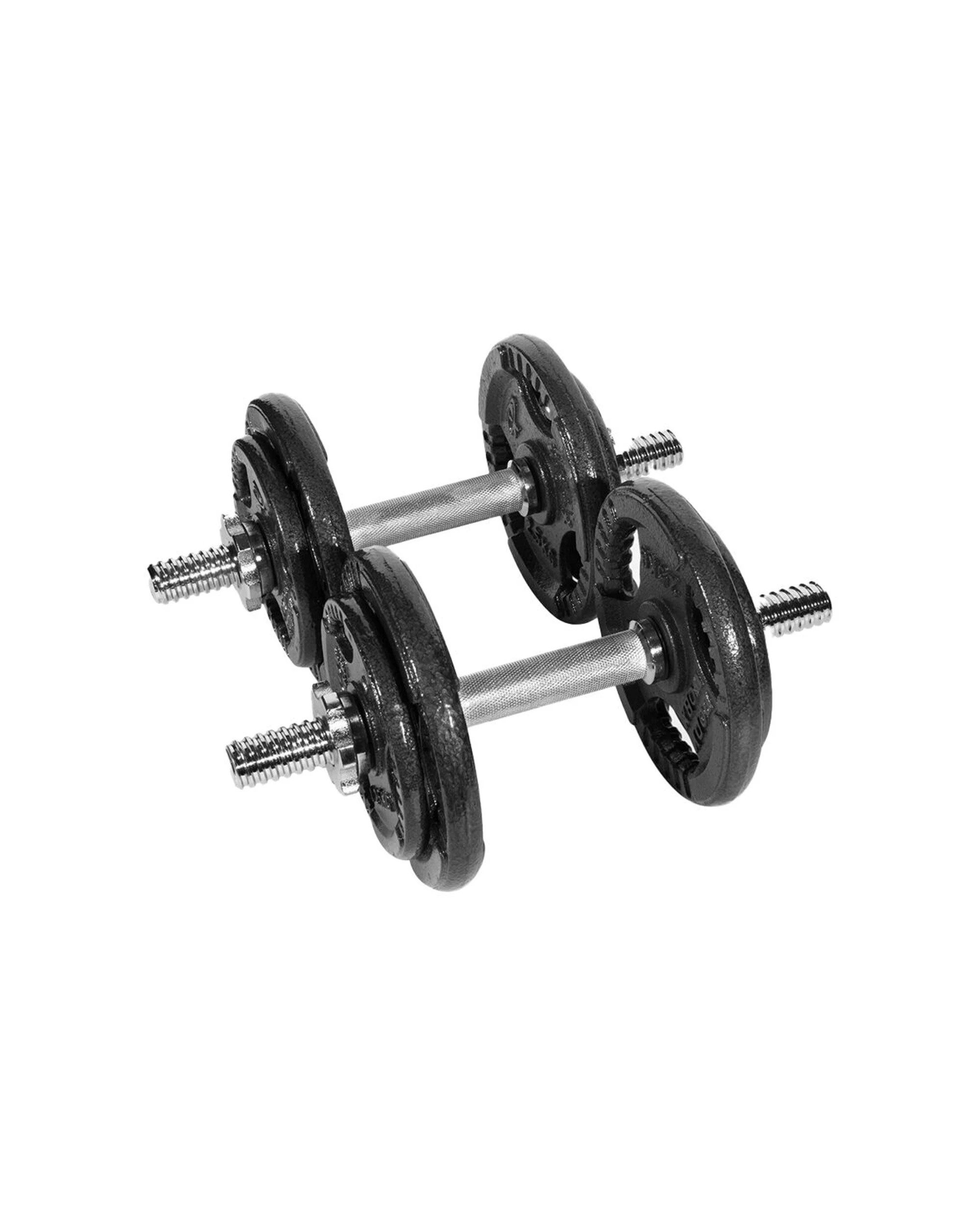 1 BODYWORX Spinlock Cast Iron Dumbbell Set 20kg 2pc Adjustable Home Gym Workout - Black, 1 of 2