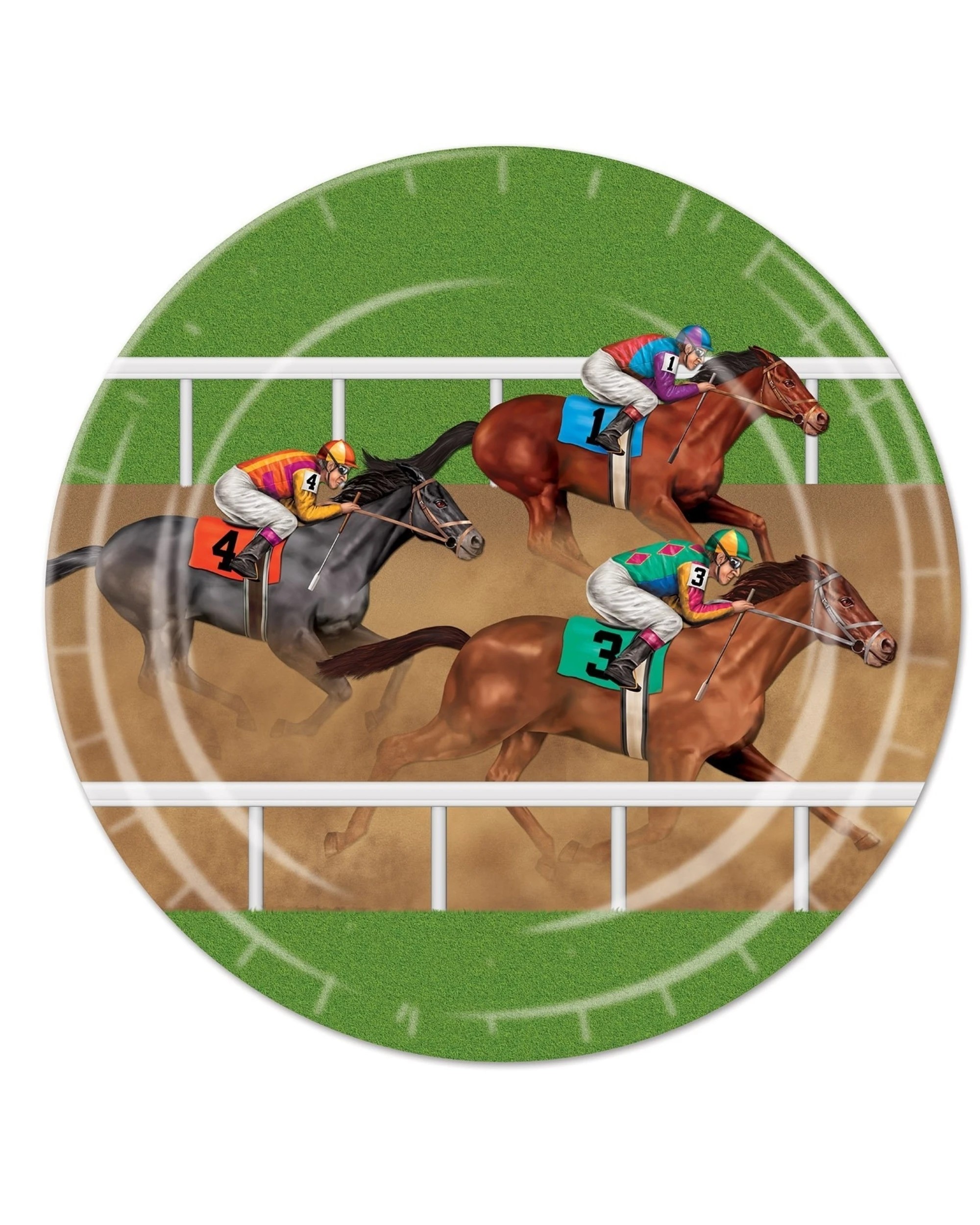 1 Beistle Horse Racing Large Paper Plates Pack of 8 - Multi, 1 of 1