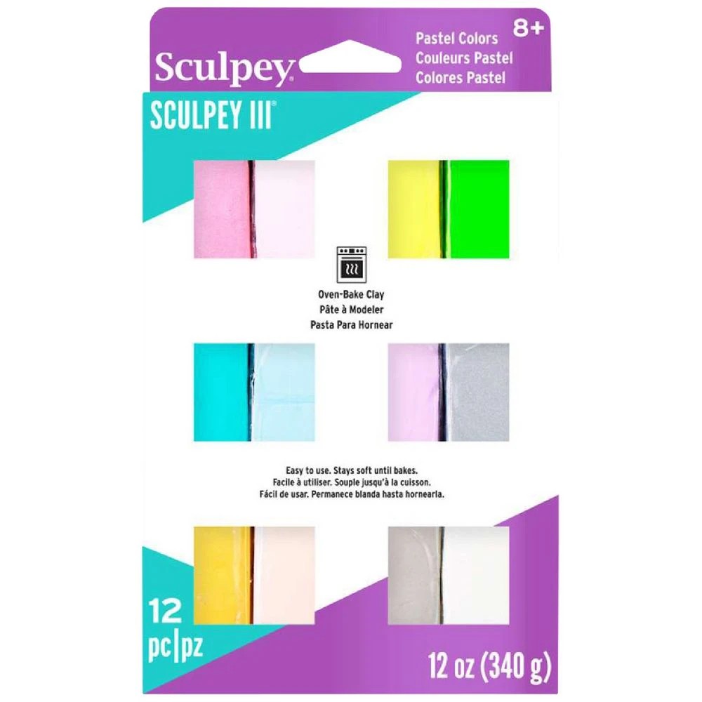 1 Sculpey III Modelling Clay Pearls and Pastels 12 Pack, 1 of 3