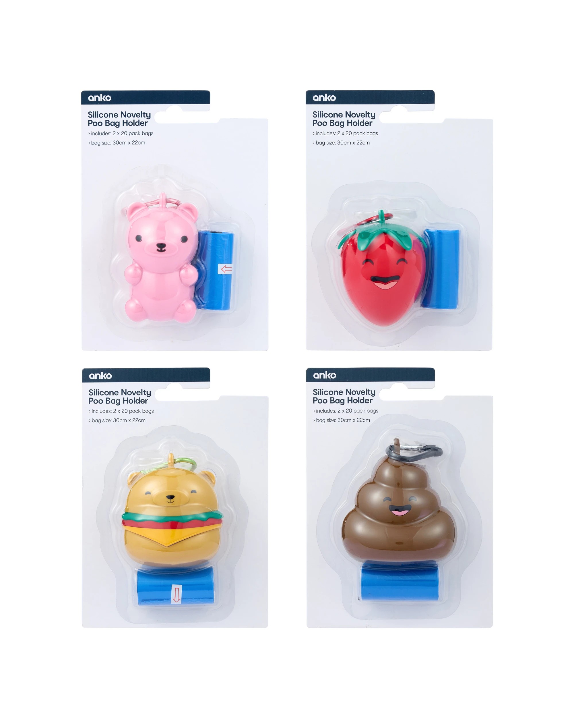 6 Pet Poo Bag Holder Novelty - Assorted, 6 of 6