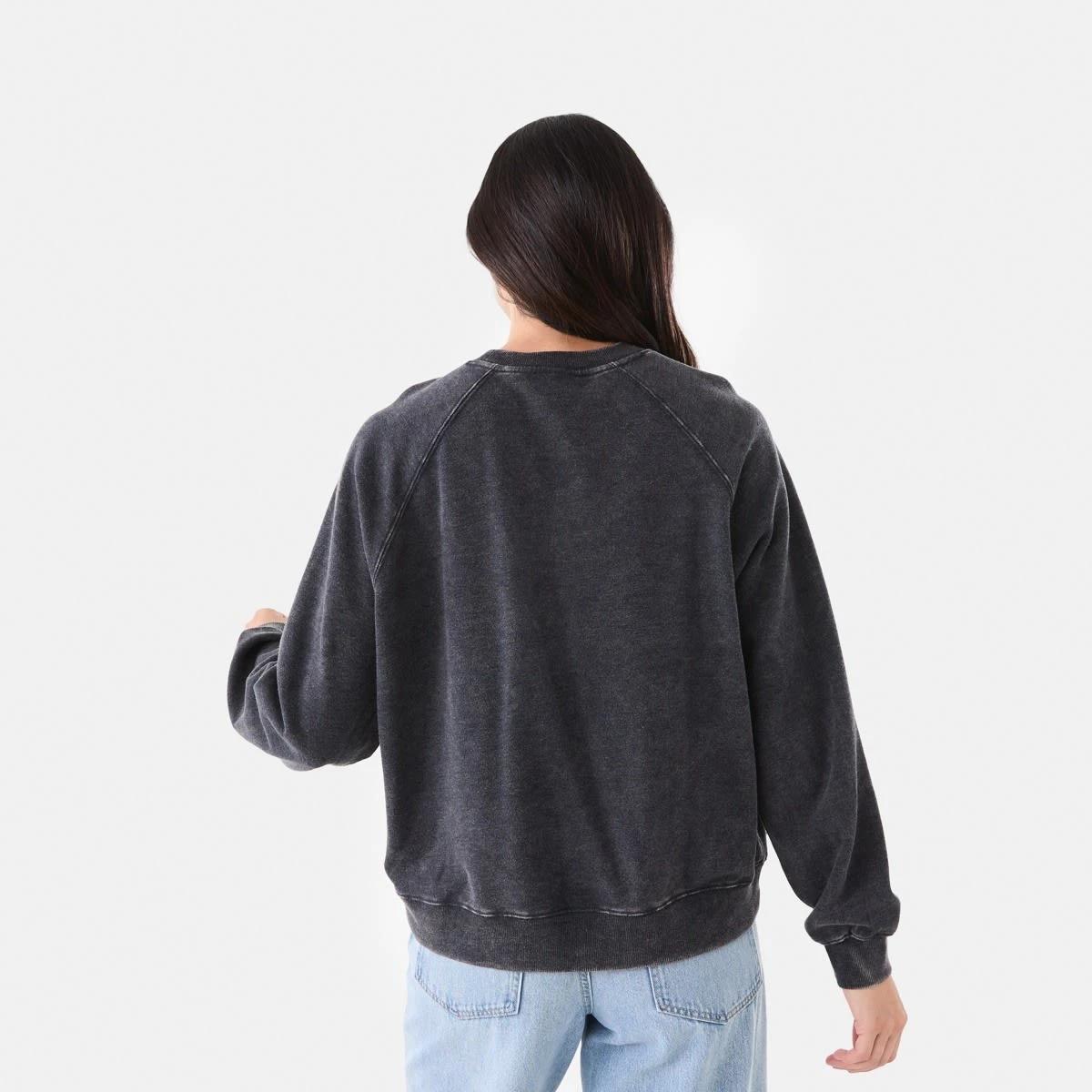 3 Long Sleeve Washed Sweatshirt Black, 3 of 5