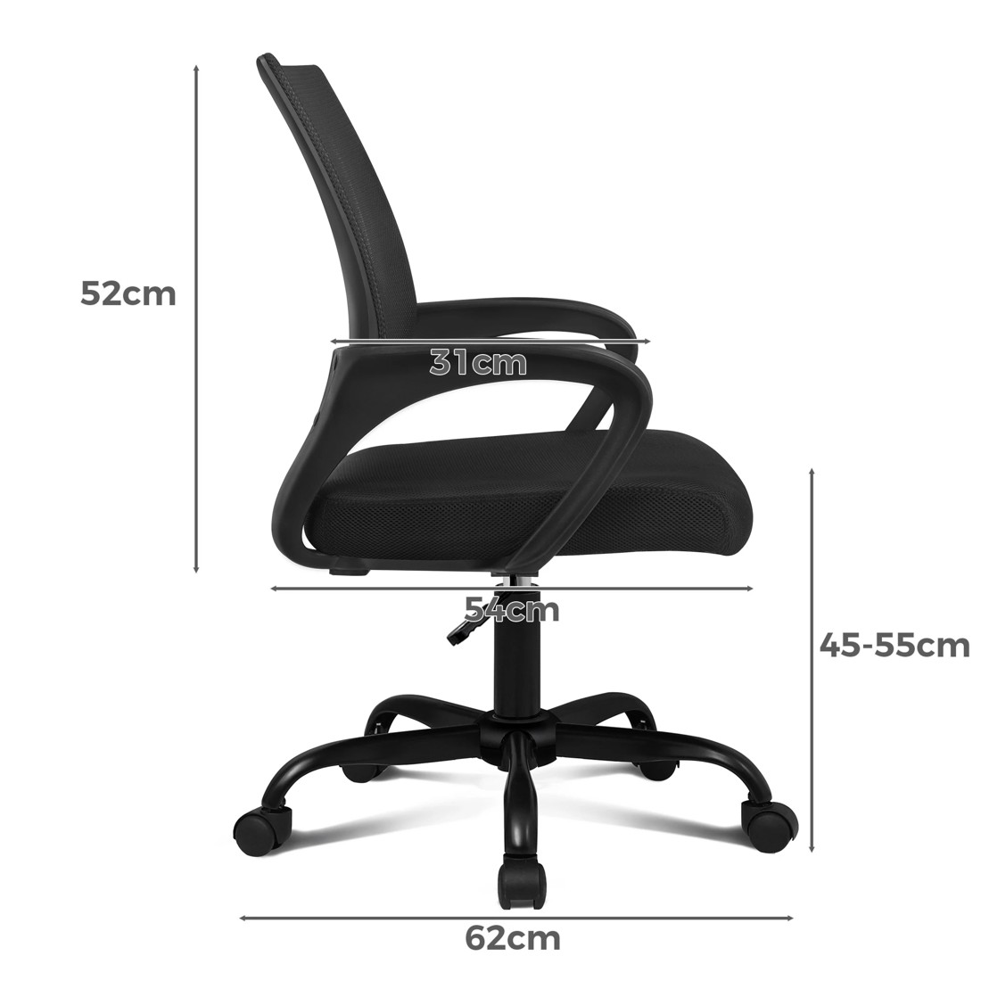 9 Alfordson Mesh Office Chair Executive Gaming Seat Computer Racing Work - Black, 9 of 10