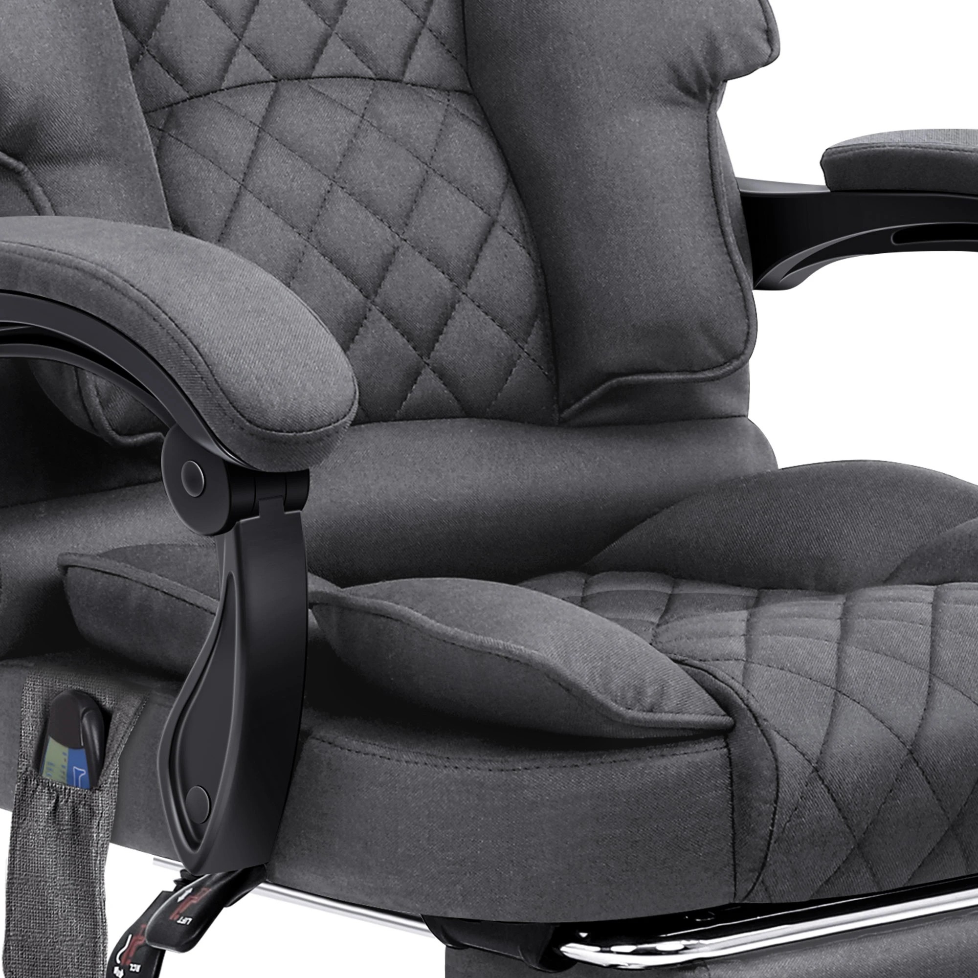7 Alfordson Massage Office Chair Heated Fabric Seat Executive Racing Computer - Grey, 7 of 10