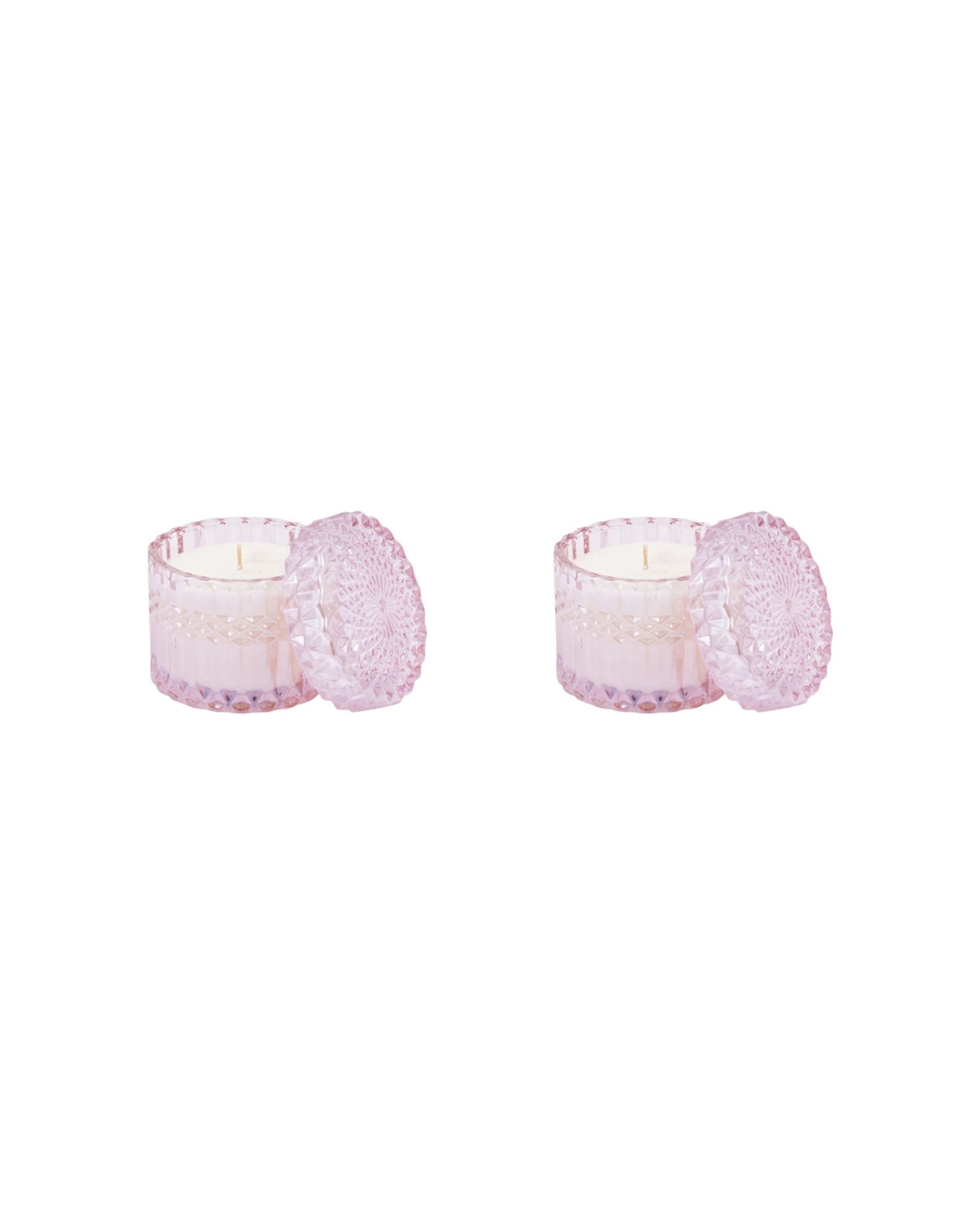 1 The Soi Co 2PK Champagne Lily Petite Shimmer Scented Soy Candle Home Fragrance Set 8oz - Pink, 1 of 5