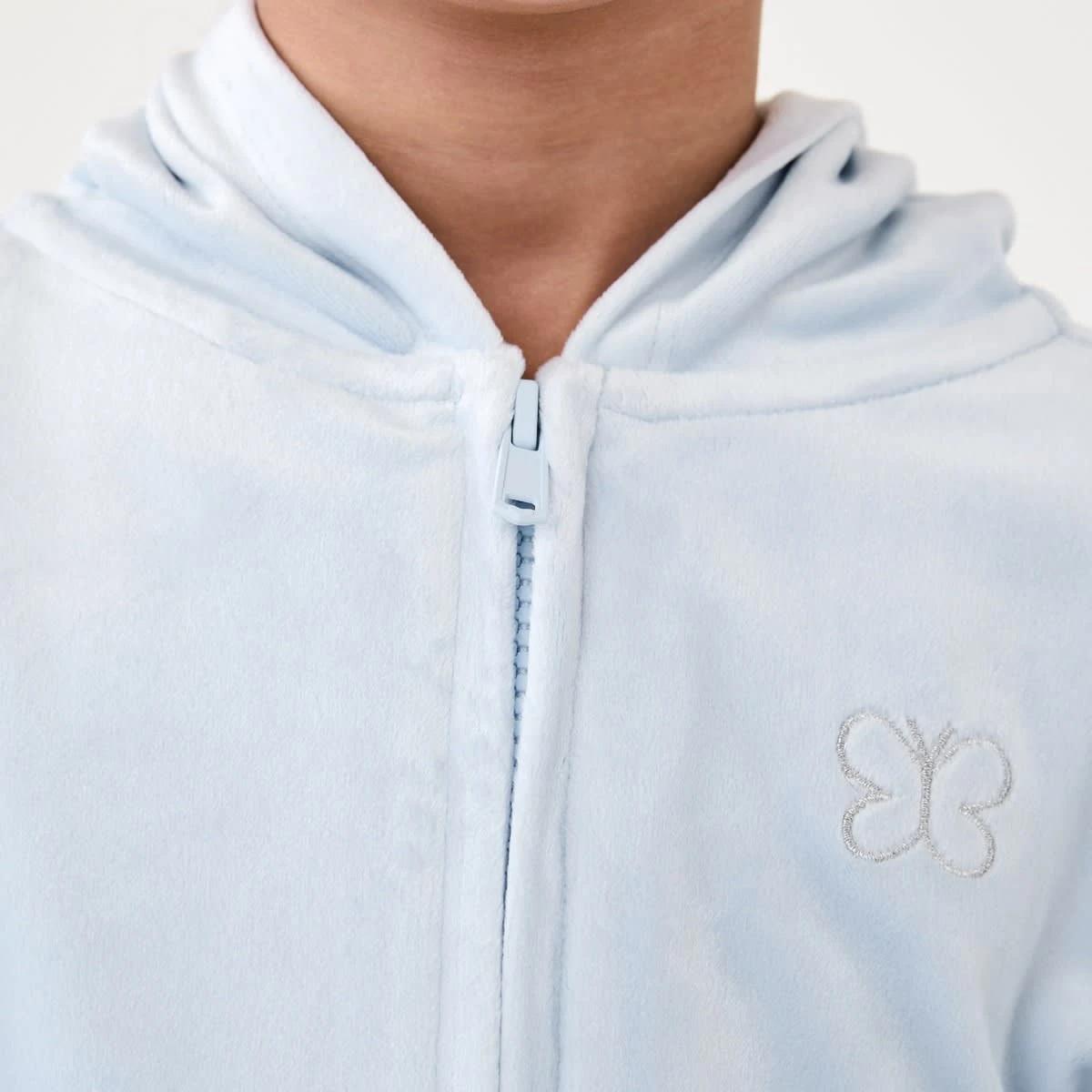 4 Velour Zip Through Sweatshirt Butterfly, 4 of 9