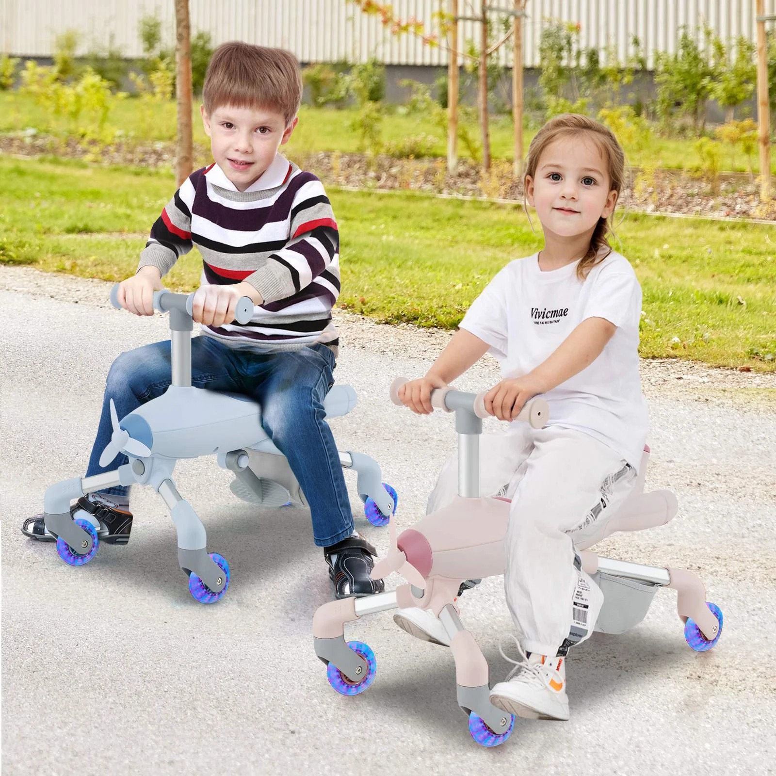2 Costway Ride-on Push Car Plane-Themed Foot-to-Floor Sliding Toy - Pink, 2 of 2
