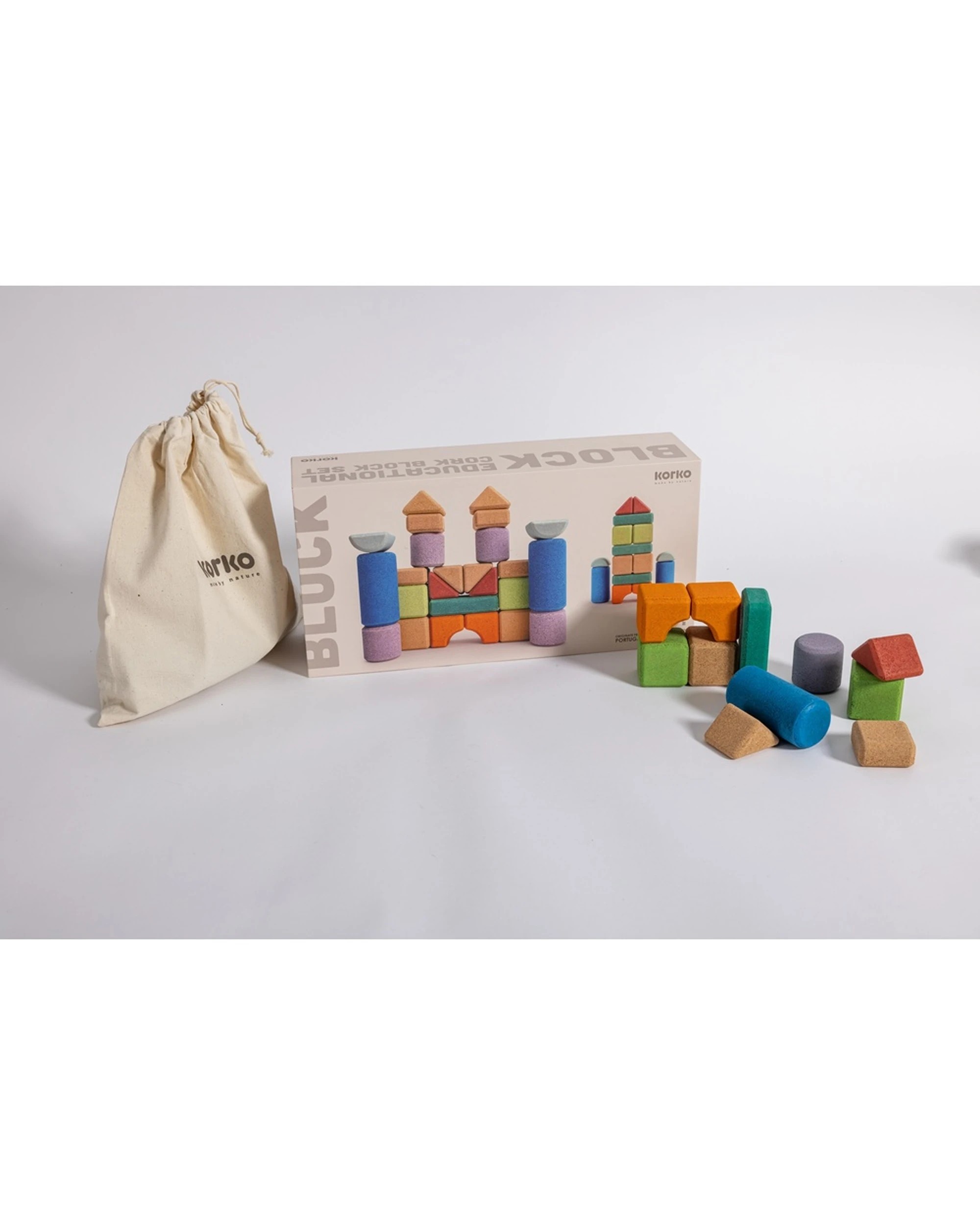 4 Korko 40pc Tall Architects Cork Building Blocks Vibrant Colours - Multi, 4 of 7