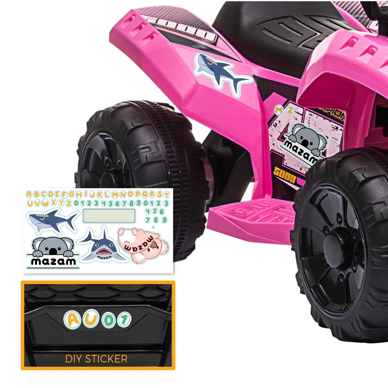 6 Mazam Ride On Car Electric Atv Bike Vehicle For Toddlers Kids Rechargeable
 - Pink, 6 of 10
