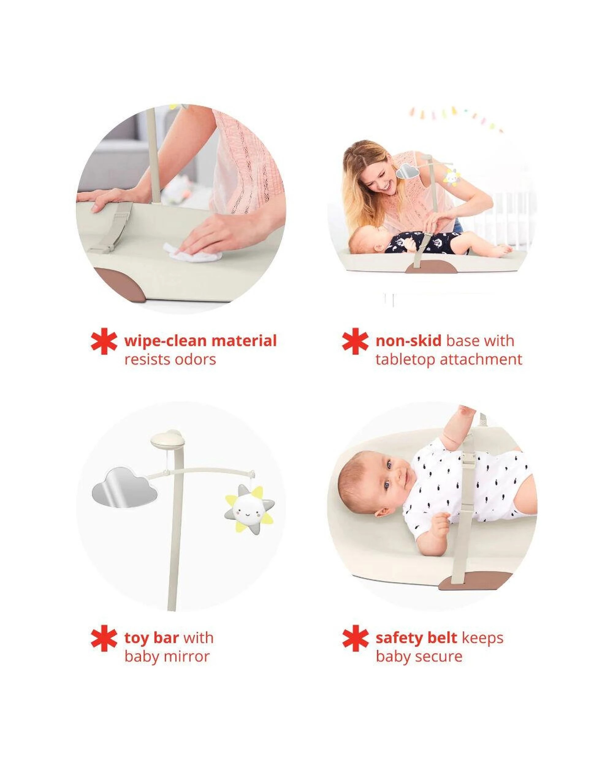 2 Skip Hop Wipe Clean Changing Pad Oat, 2 of 7