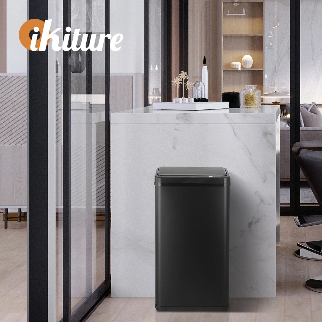 8 Oikiture 40l Motion Sensor Rubbish Bin
 - Black, 8 of 10