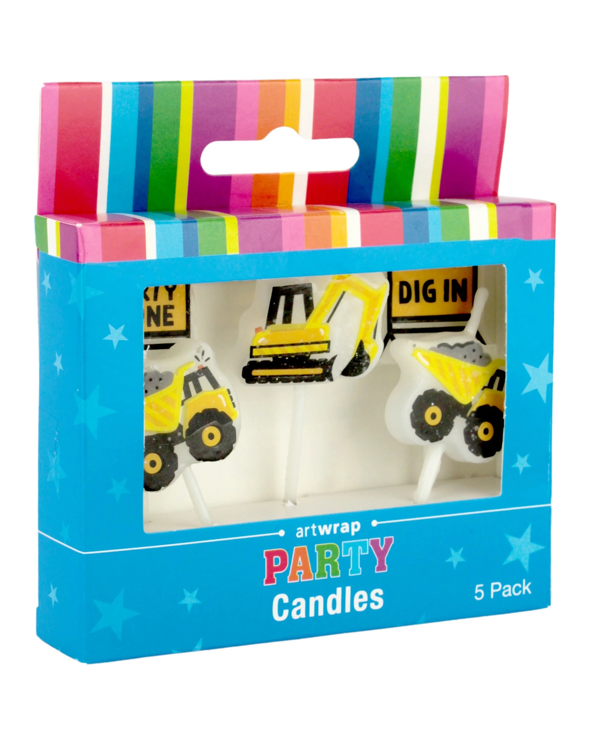 2 Artwrap Construction Party Zone Candles Set of 5 - Yellow, 2 of 2