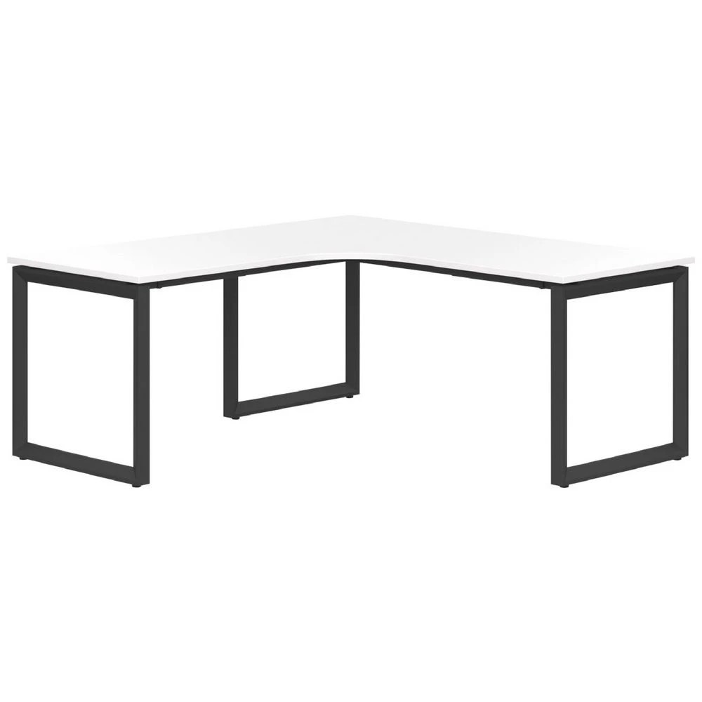 1 Stilford S2 V1 Radius Corner Workstation 1800mm White/Black  Desks, Tables and Workstations, 1 of 1