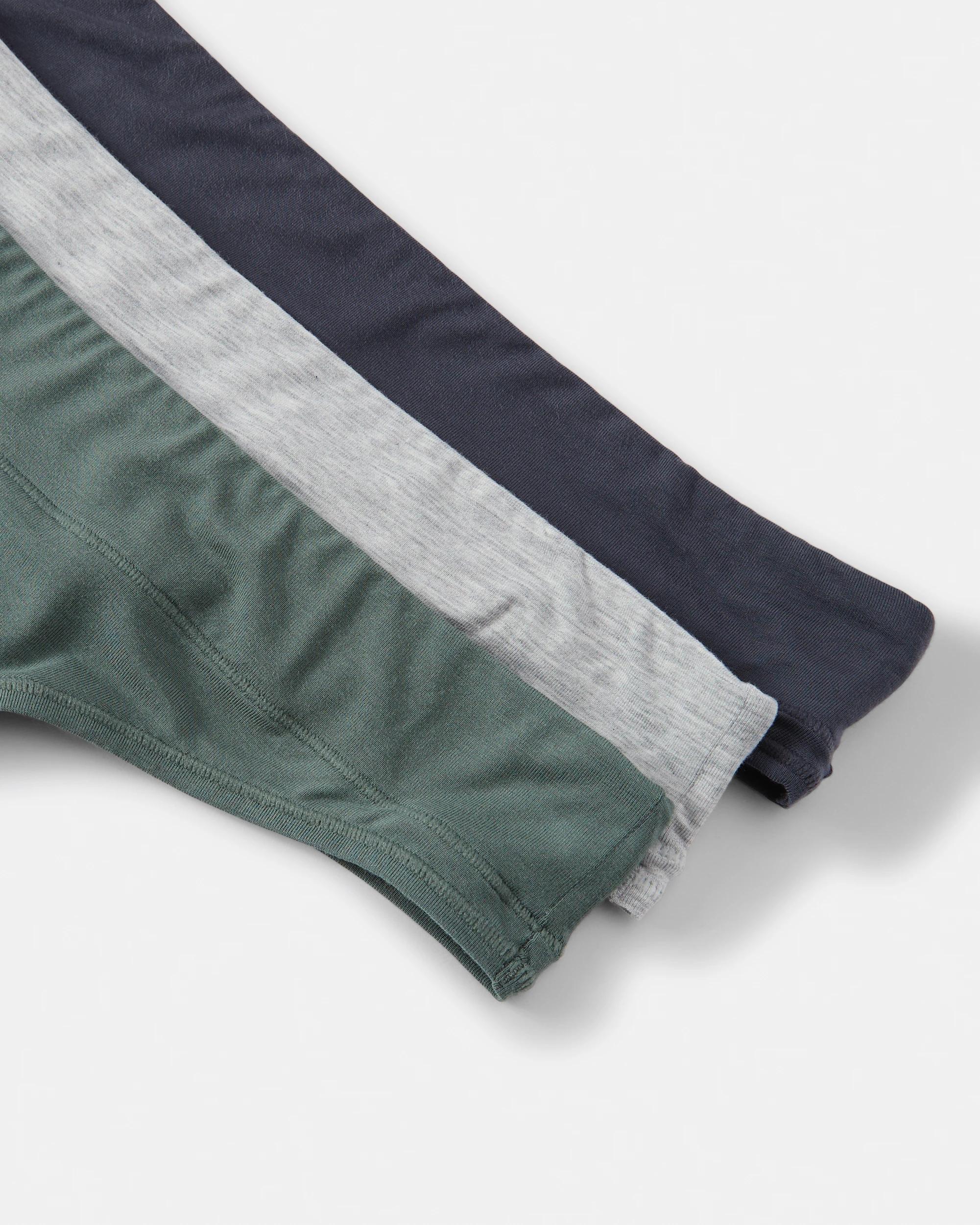 3 3 Pack Bamboo Blend G-String Briefs SMOKY GREEN, SILVER MARLE, SHADOW NAVY, 3 of 8