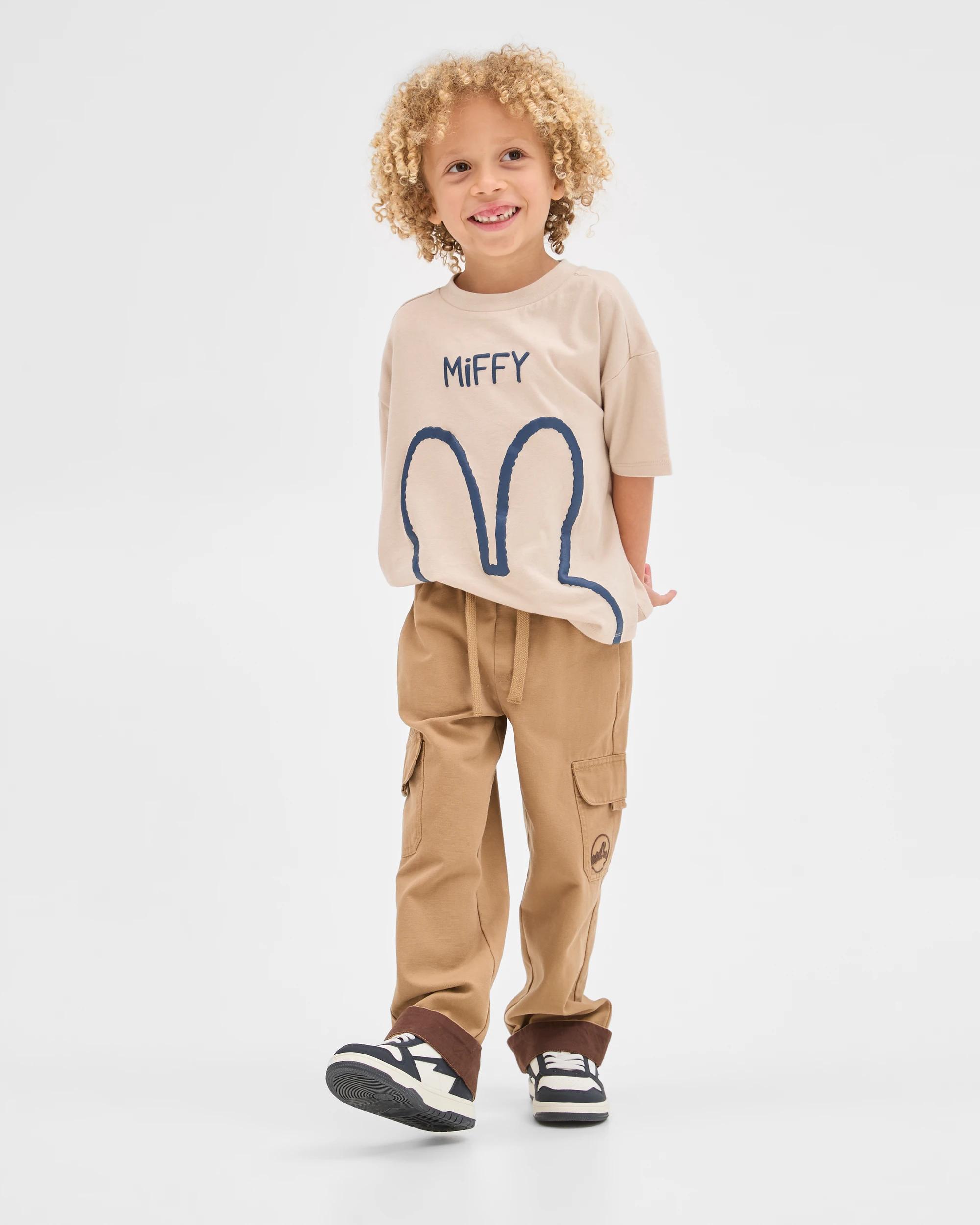 1 Target Kids Australian Cotton Blend Elastic Waistband Cargo Pants TAN, 1 of 8