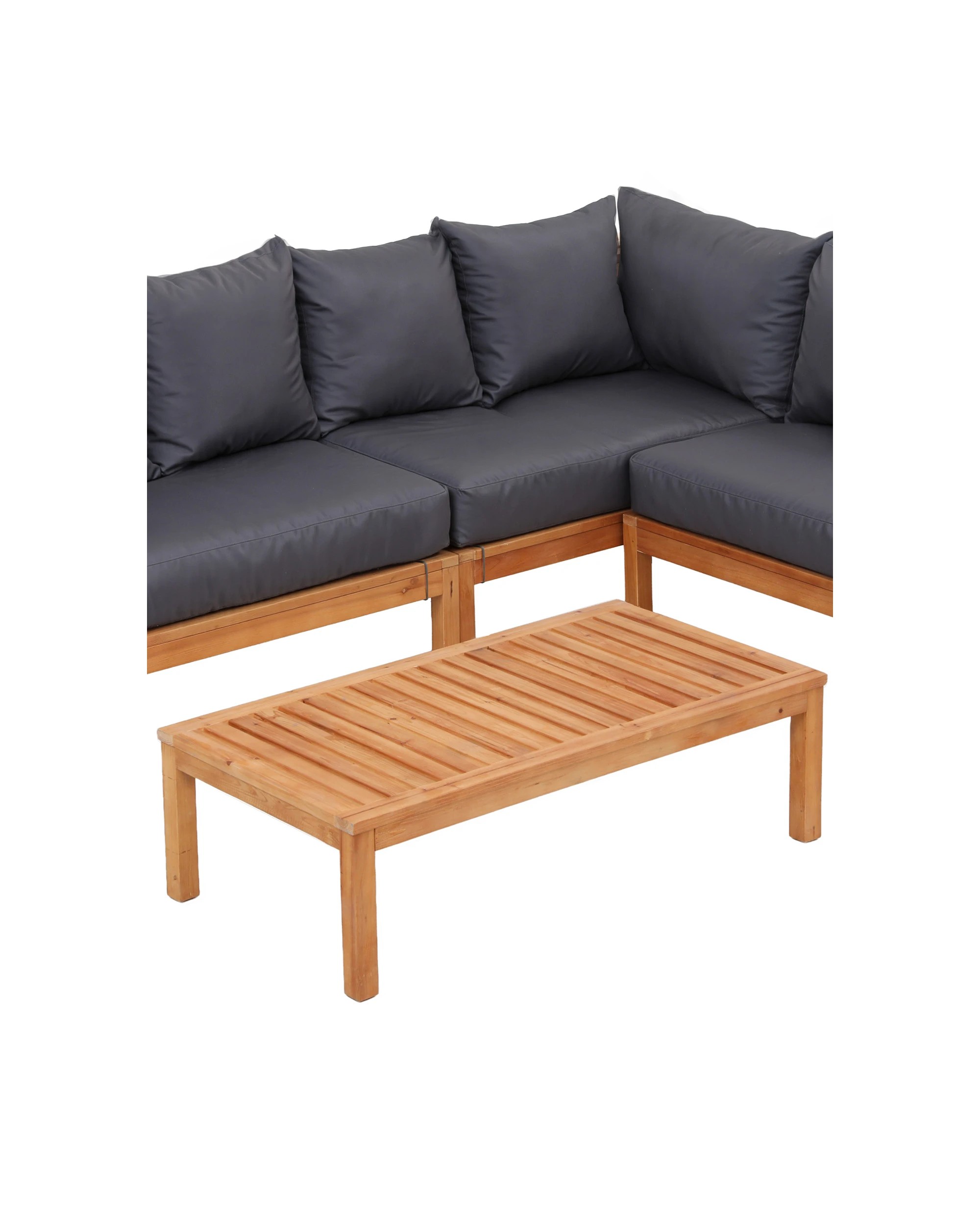10 Gardeon 4 Pieces Outdoor Sofa Set 5-Seater en Bench with Built-in Side Table - Natural, 10 of 10