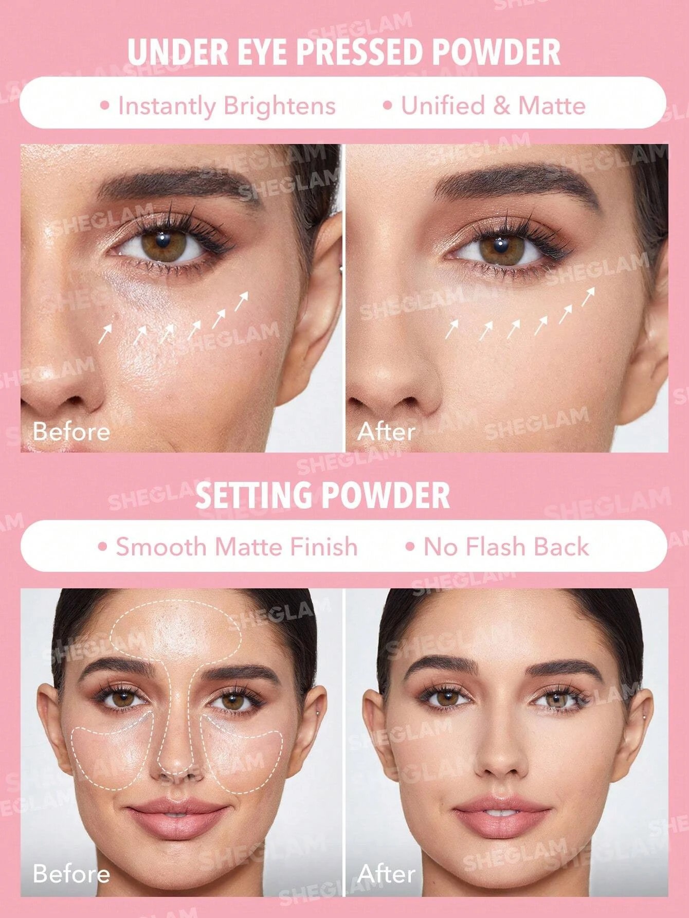 4 SHEGLAM Insta-Ready Face & Under Eye Setting Powder Duo - Bubblegum, 4 of 8