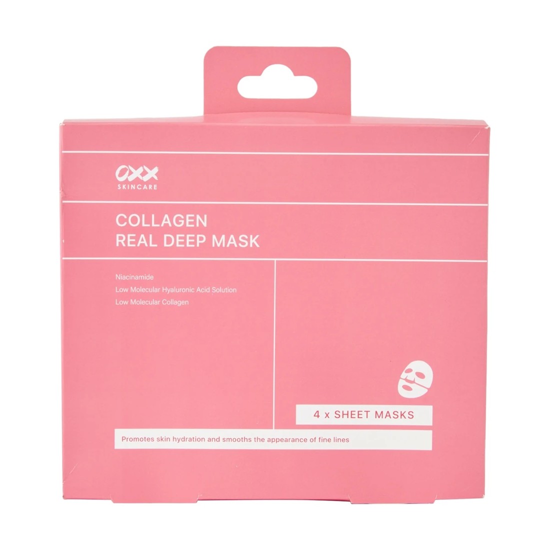 1 OXX Skincare 4 Pack Collagen Real Deep Mask - Niacinamide, Low Molecular Hyaluronic Acid Solution and Low Molecular Collagen, 1 of 4