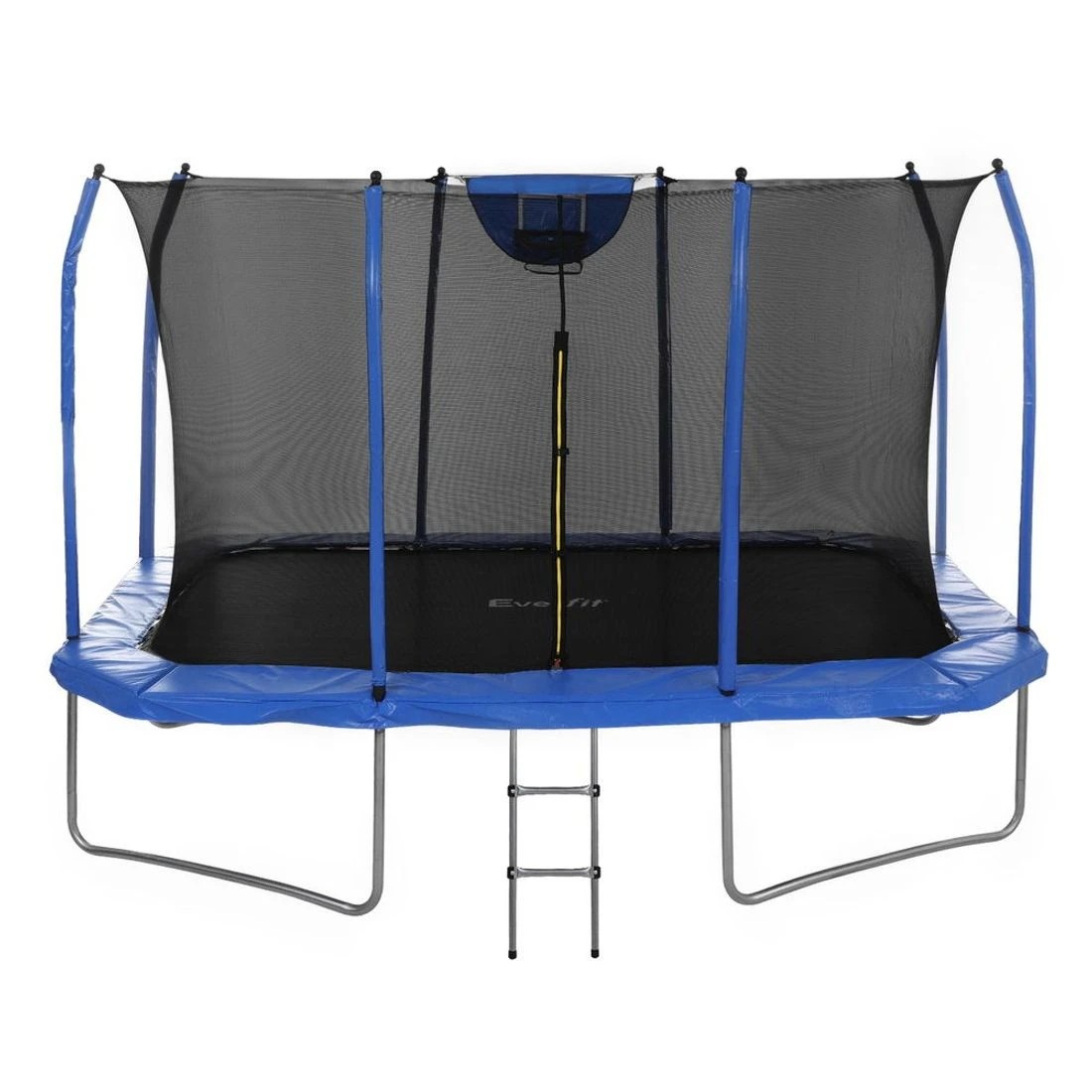 3 Everfit 12FT Trampoline Kids Rectangle Rebounder with Basketball Set Safety Net - Blue, 3 of 8
