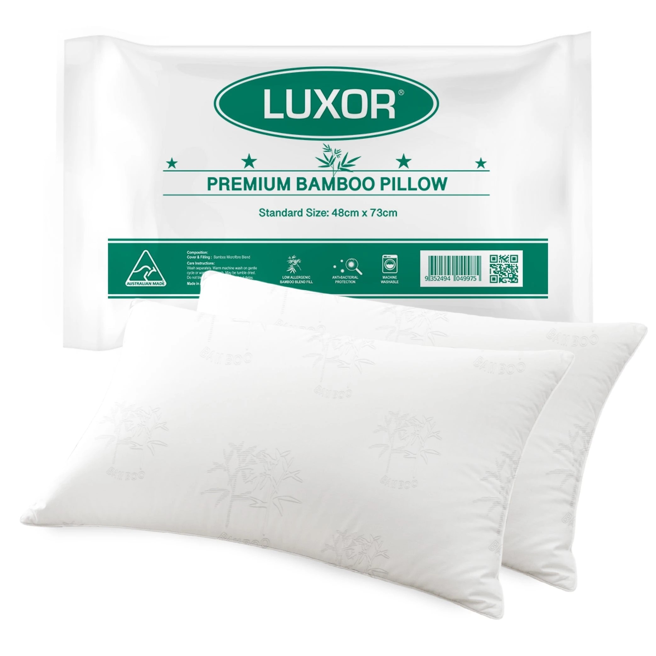 1 Luxor 2-Pack Bamboo Cooling Pillow - Standard Size, 1 of 1