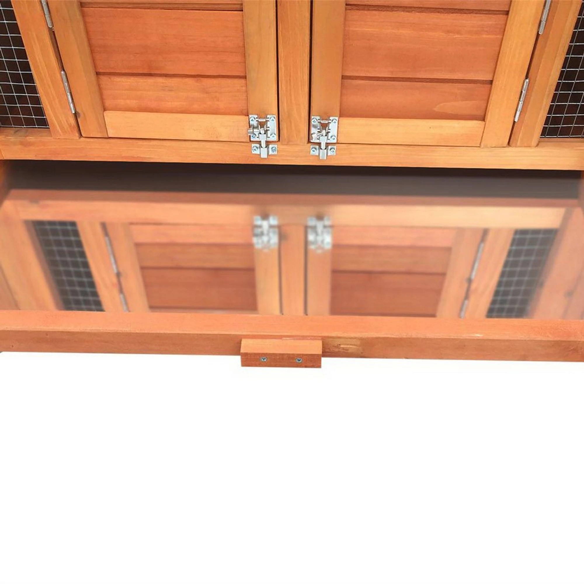 9 i.Pet Chicken Coop Rabbit Hutch Large House Outdoor Wooden Pet Bunny Run Cage - Brown, 9 of 10