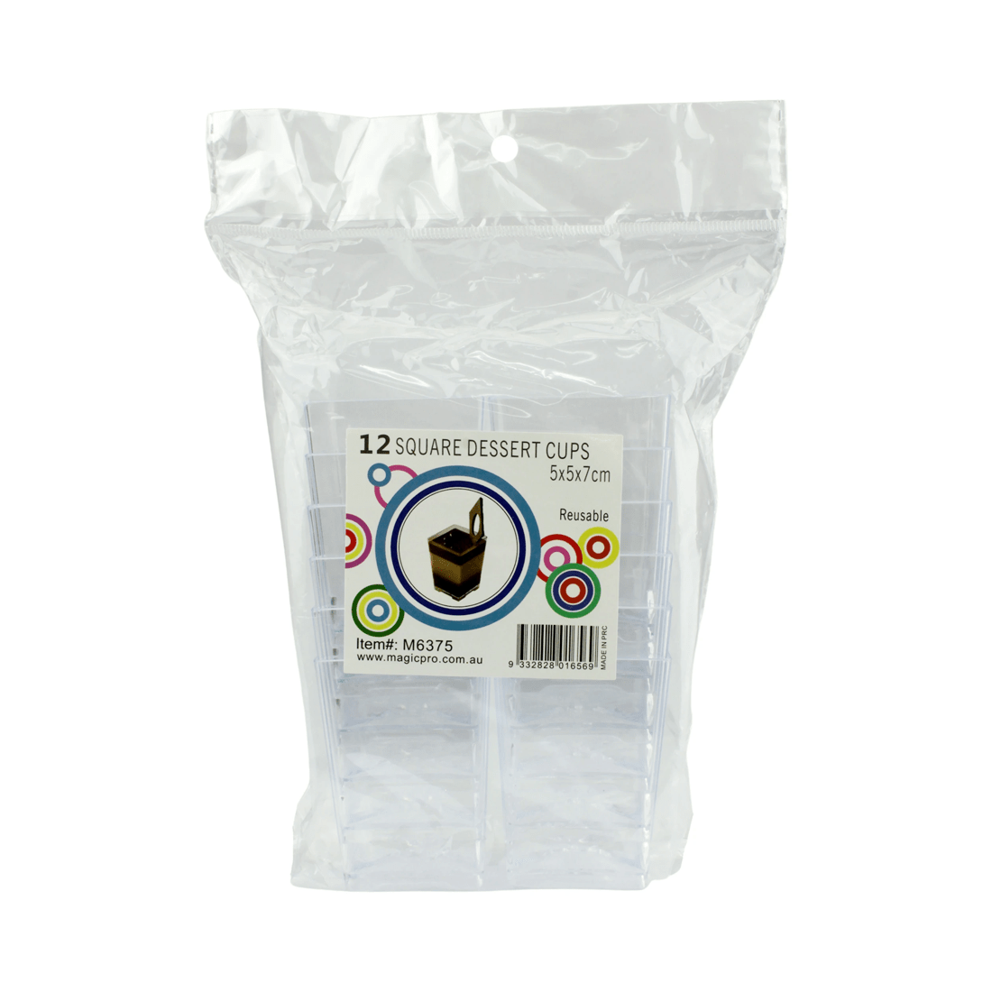 2 Magic Pro Clear Mini Plastic Square Dessert Cups 125ml Pack of 12, 2 of 3