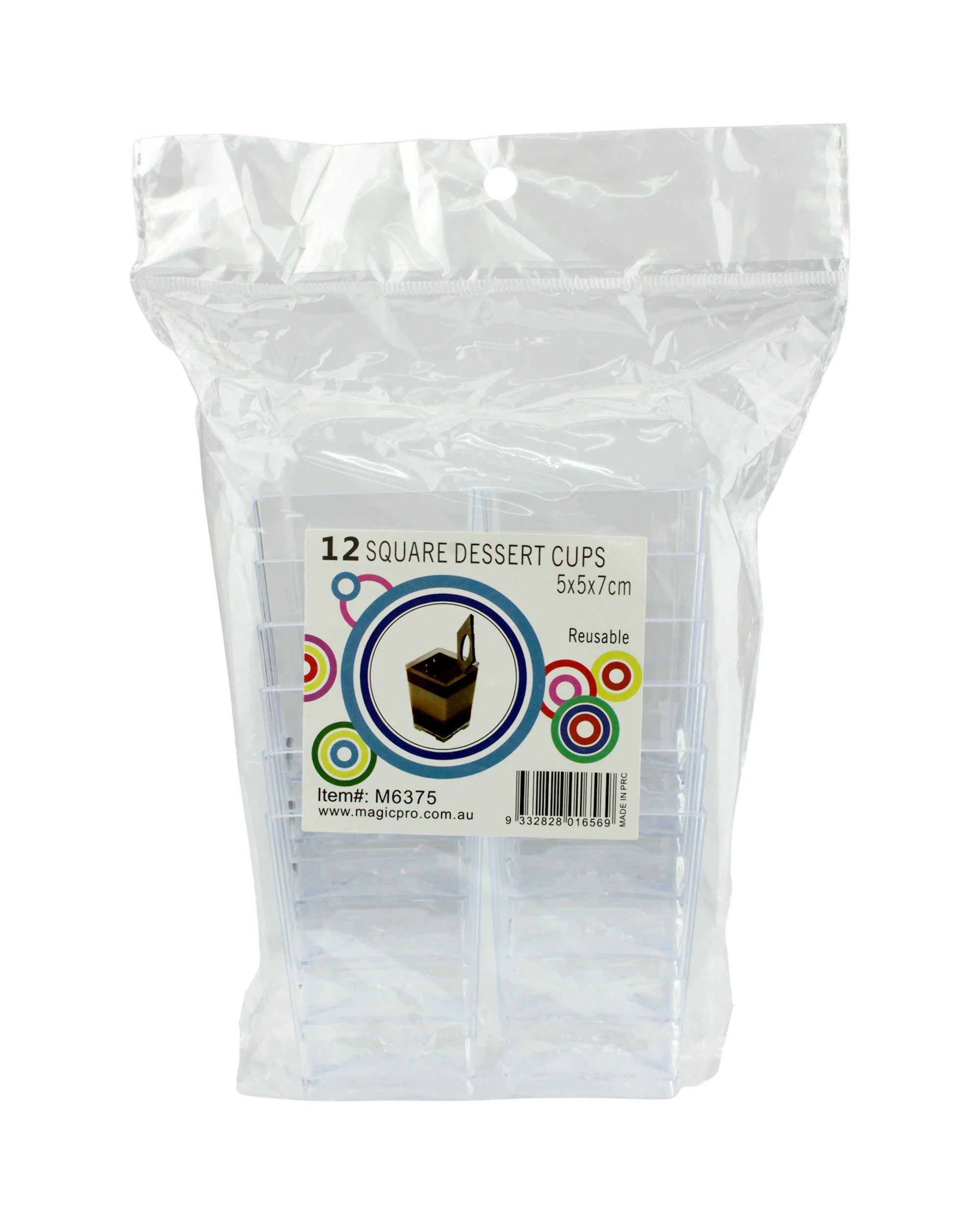 2 Fun Time Clear Mini Plastic Square Dessert Cups 125ml Pack of 12 - Clear, 2 of 3