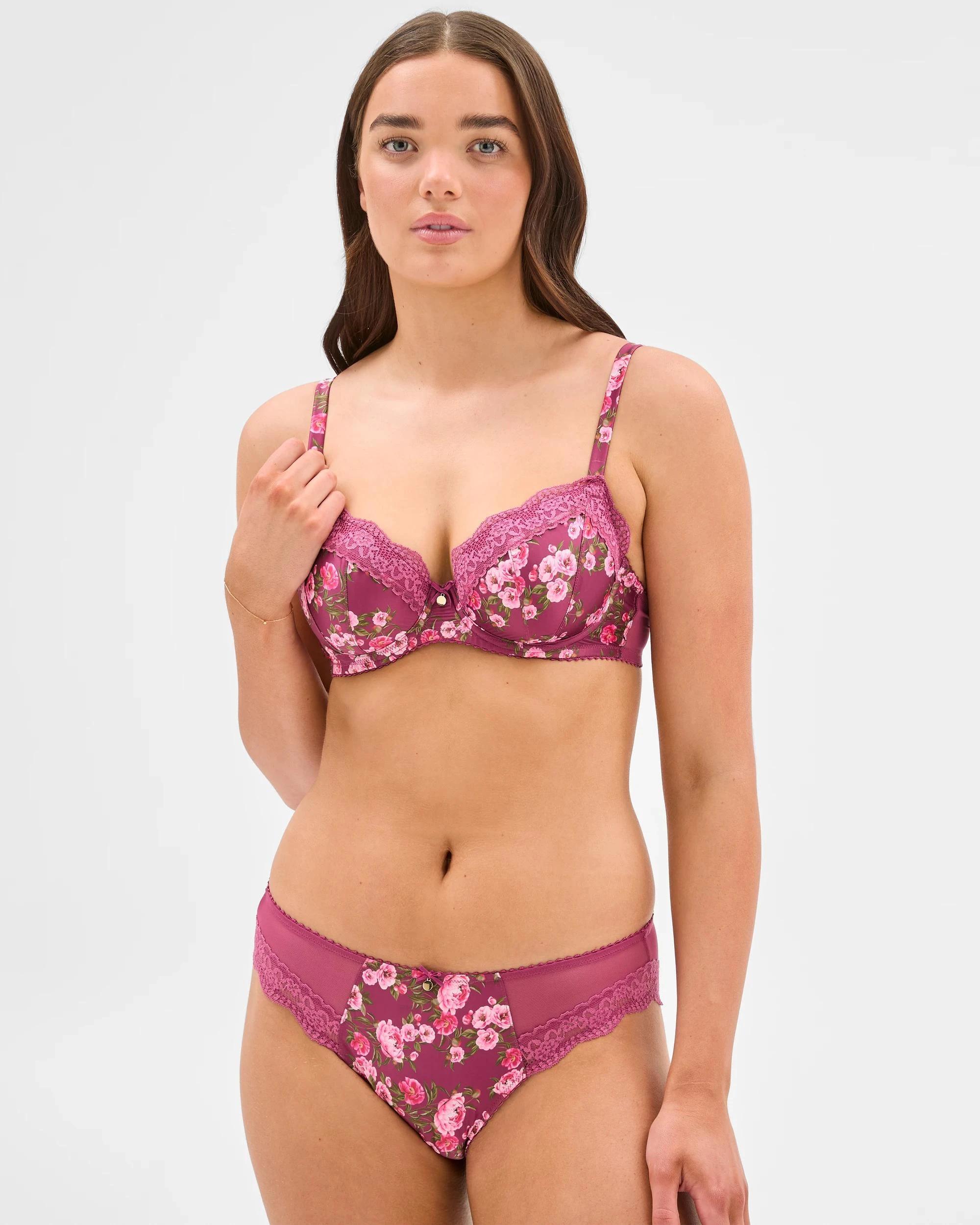 1 Target Woman Wren Padded Balconette Bra PEONY WINE, 1 of 5