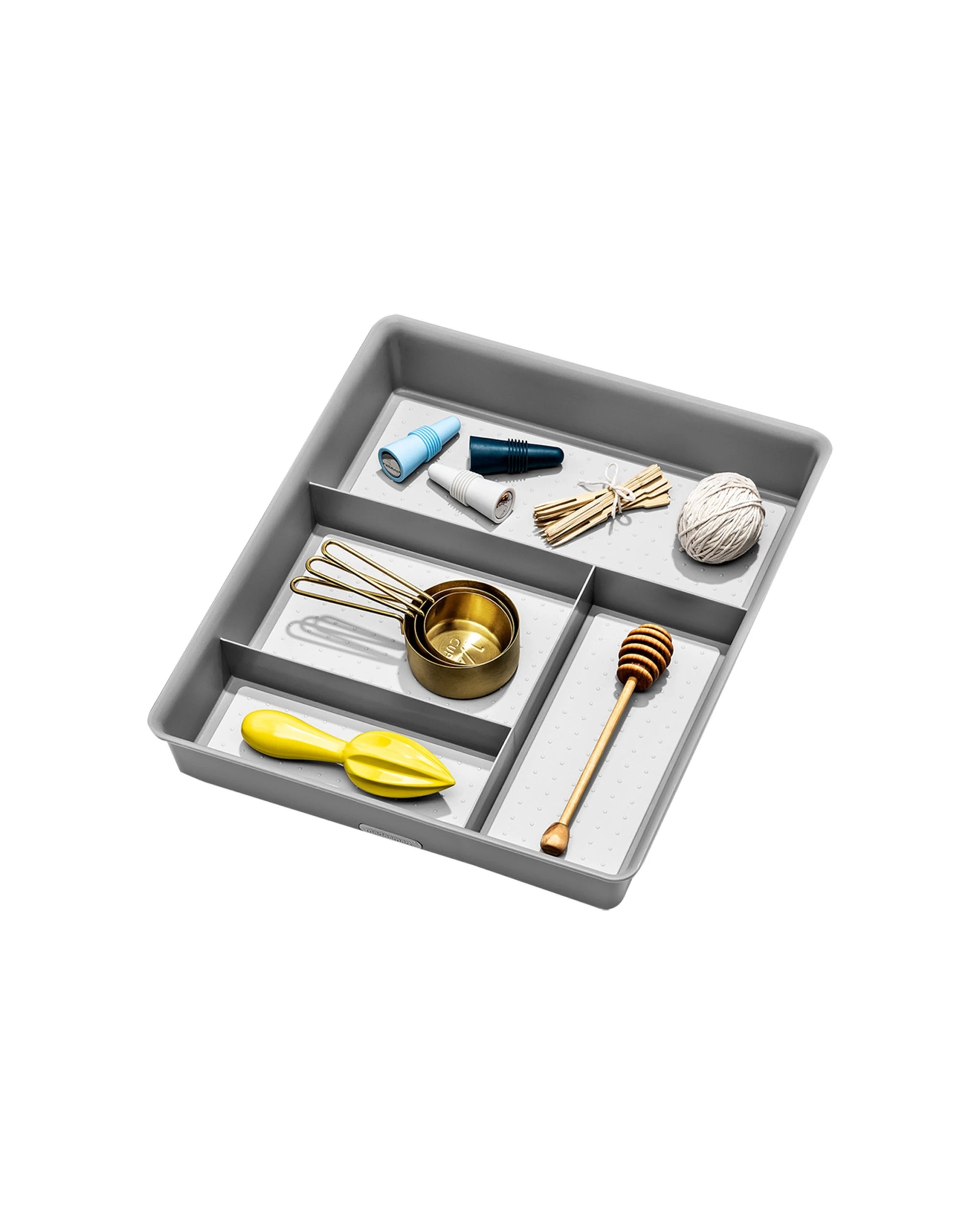 2 Madesmart 4PK Junk Drawer Organiser Rectangle Soft-Grip Lining Non-Slip - Grey, 2 of 6