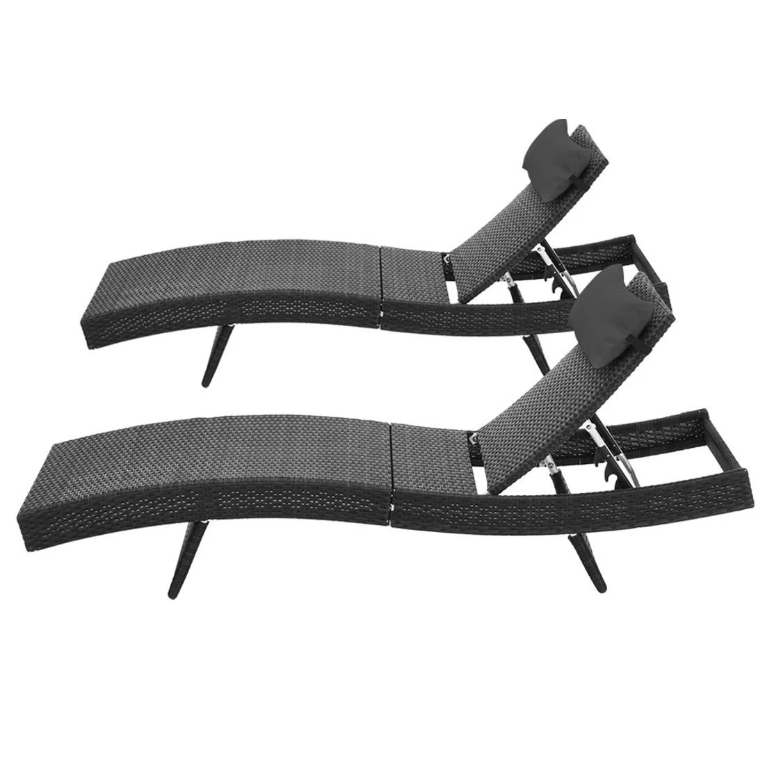4 Gardeon 2PC Sun Lounge - Black, 4 of 8
