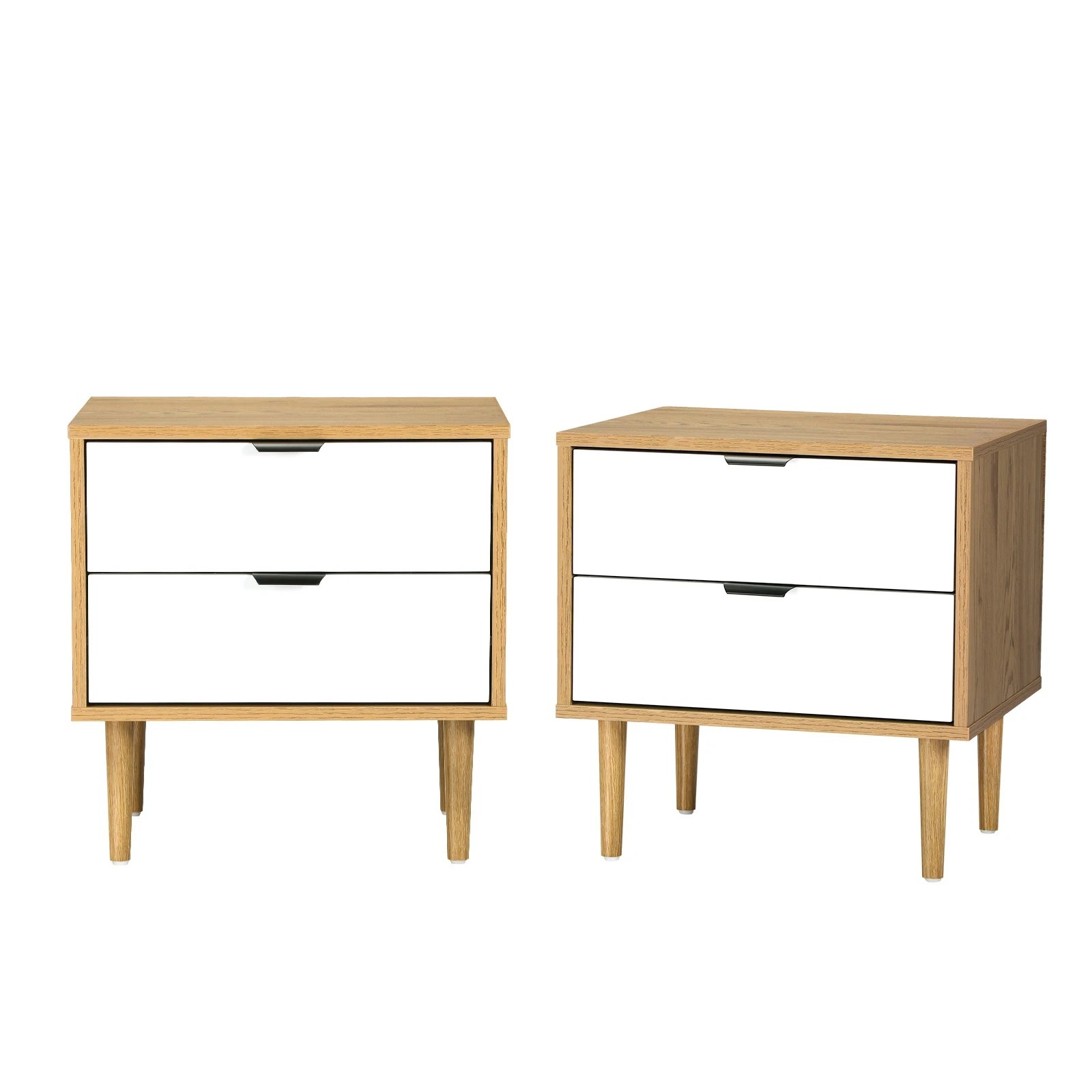 1 Oikiture Bedside Tables Set of 2 Side Table Nightstand Storage Cabinet - Multi, 1 of 4