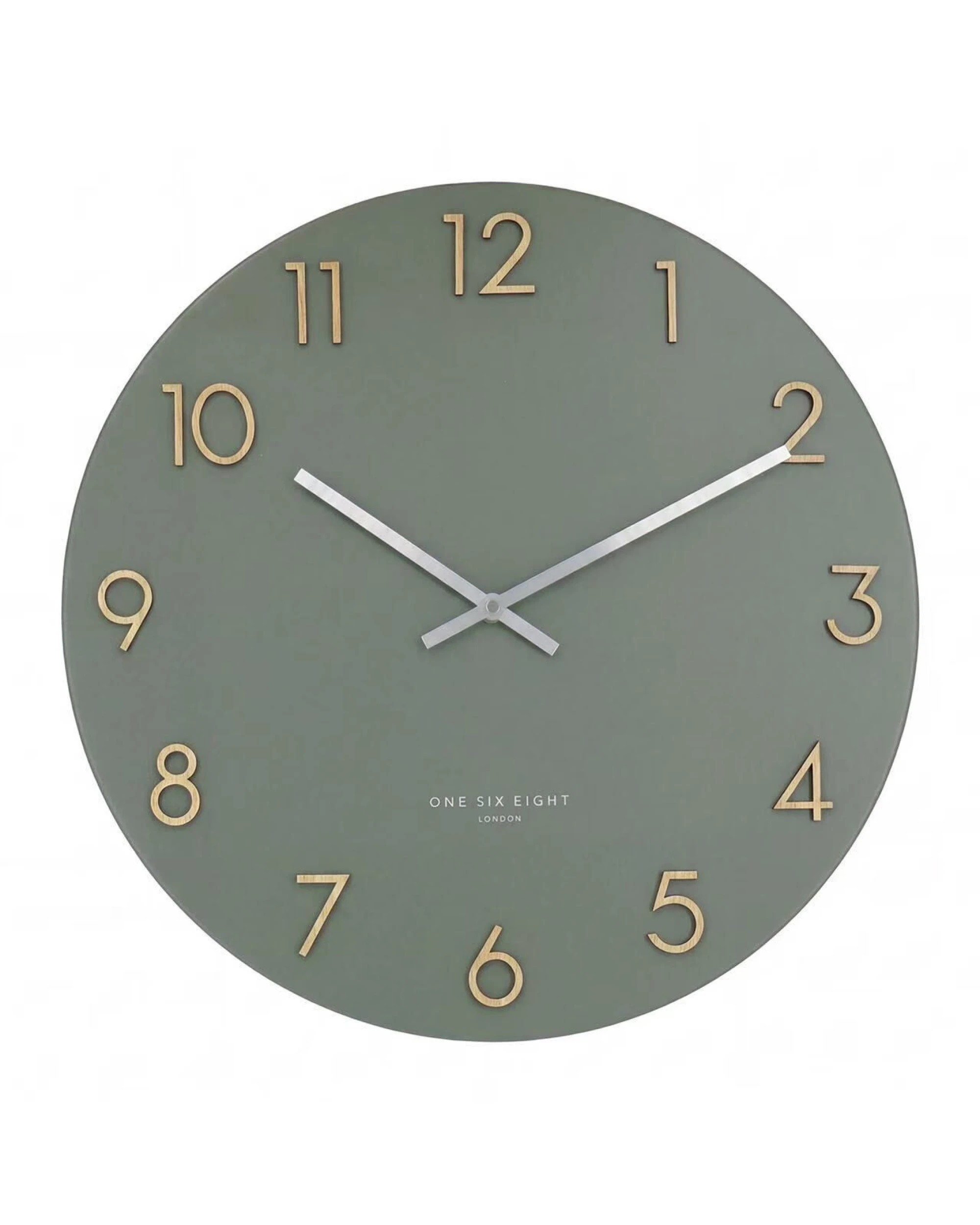 1 One Six Eight London Katelyn Metal Silent Wall Clock - 40cm - Olive Green - Green, 1 of 2