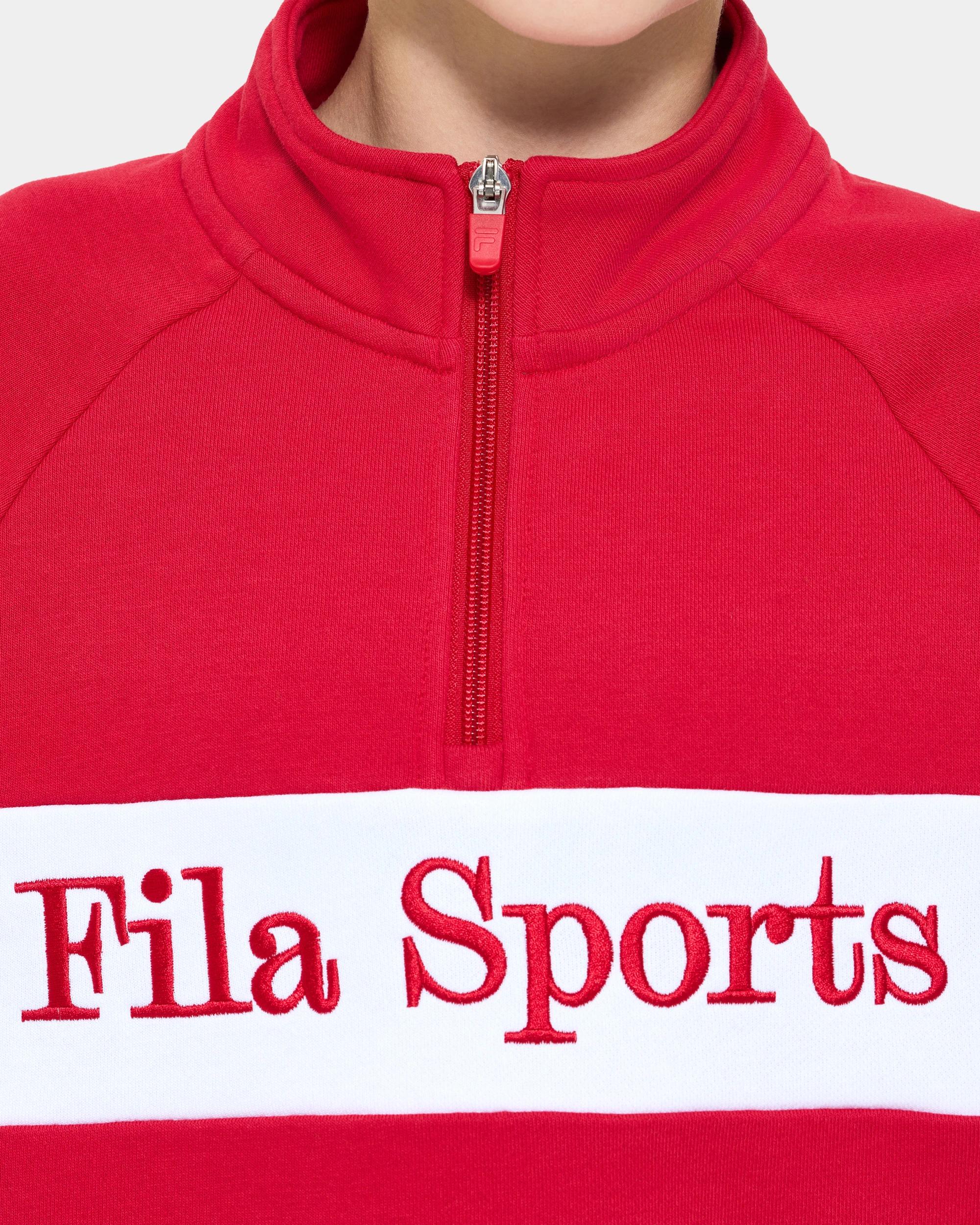 5 Fila Kids Quarter-Zip Fleece Jumper RED, 5 of 6