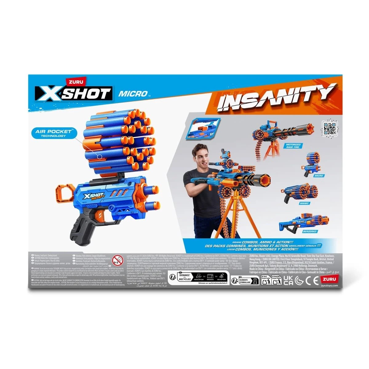 8 Zuru X-Shot Insanity Micro Blaster 24 Darts, 8 of 8