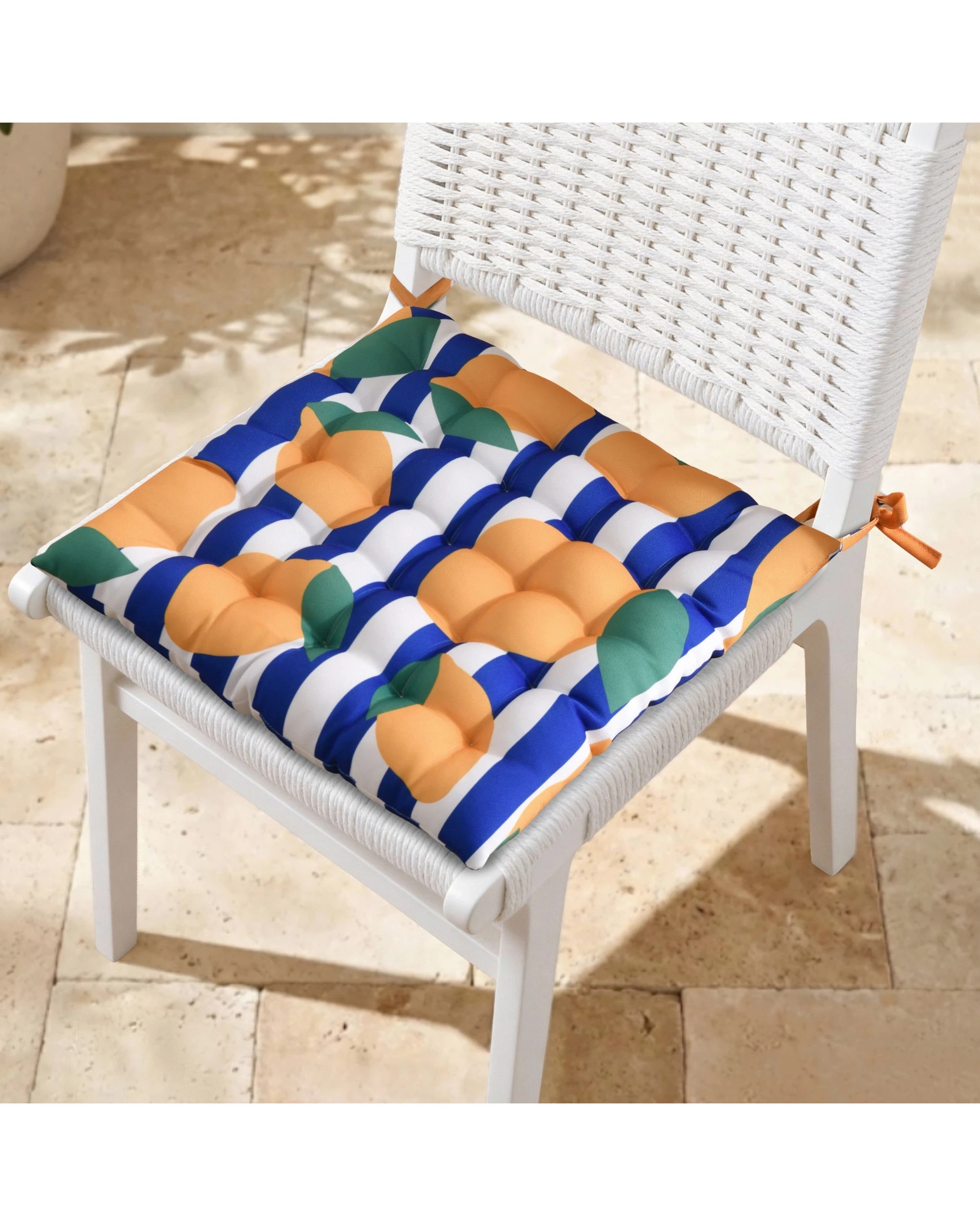 7 Vibes Limone Printed Outdoor Seat Cushions (Set of 4) 40x40cm - Limone, 7 of 8