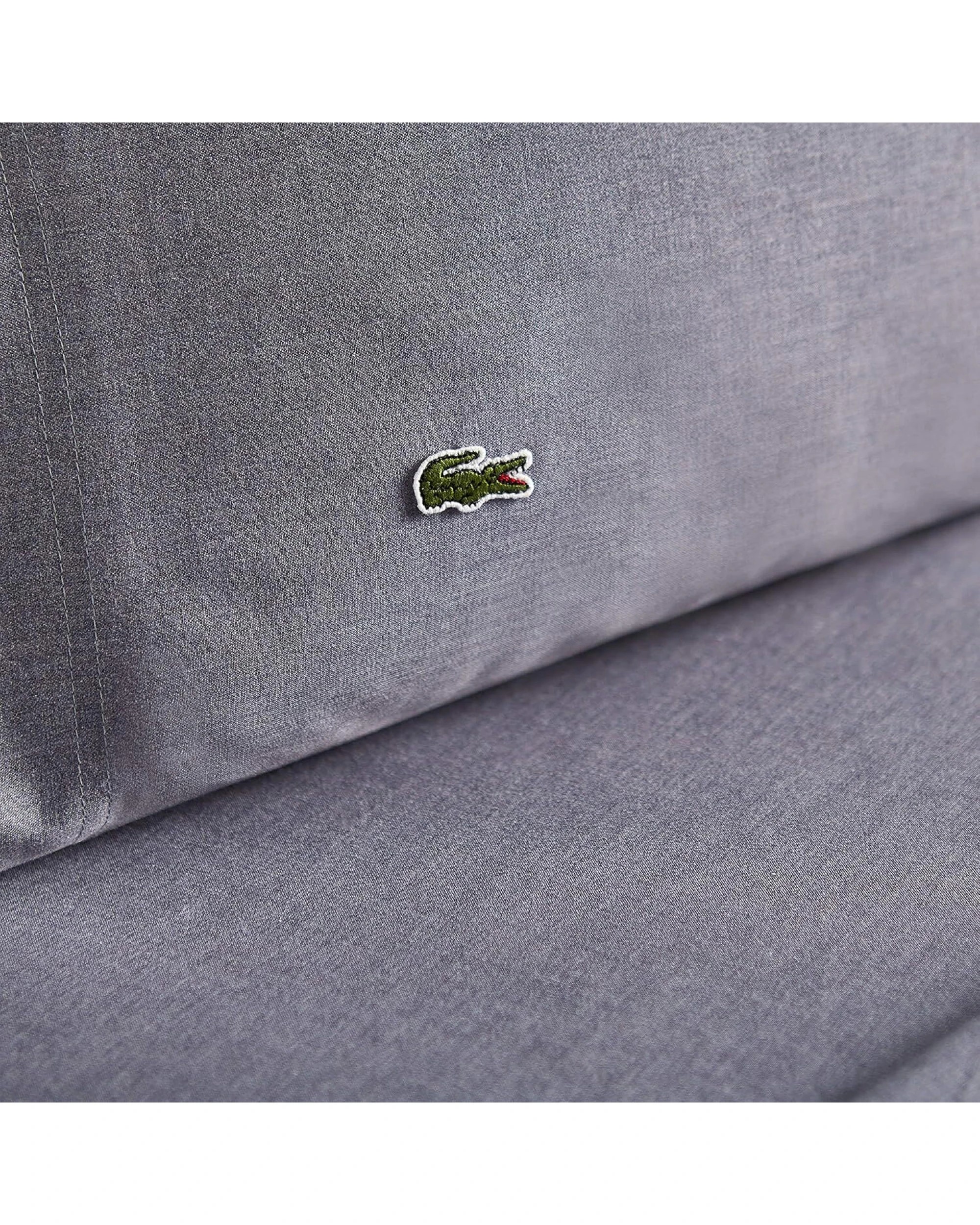 4 Lacoste 4-Piece Cotton Blend Queen Bed Sheet Set in Chambray Blue - Queen Bed, 4 of 6