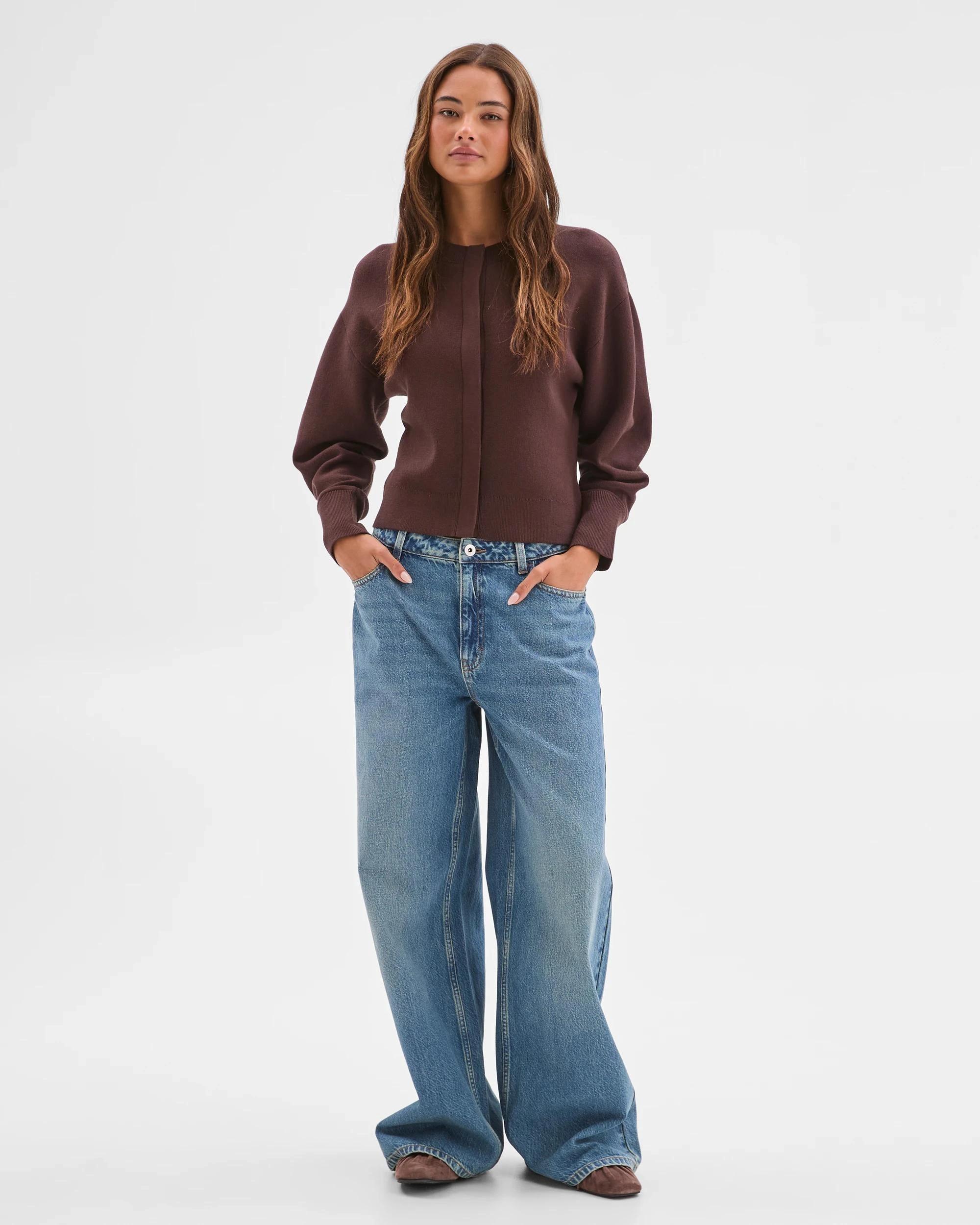 2 Lily Loves Long Cocoon Sleeve Cardigan COFFEE BEAN, 2 of 6