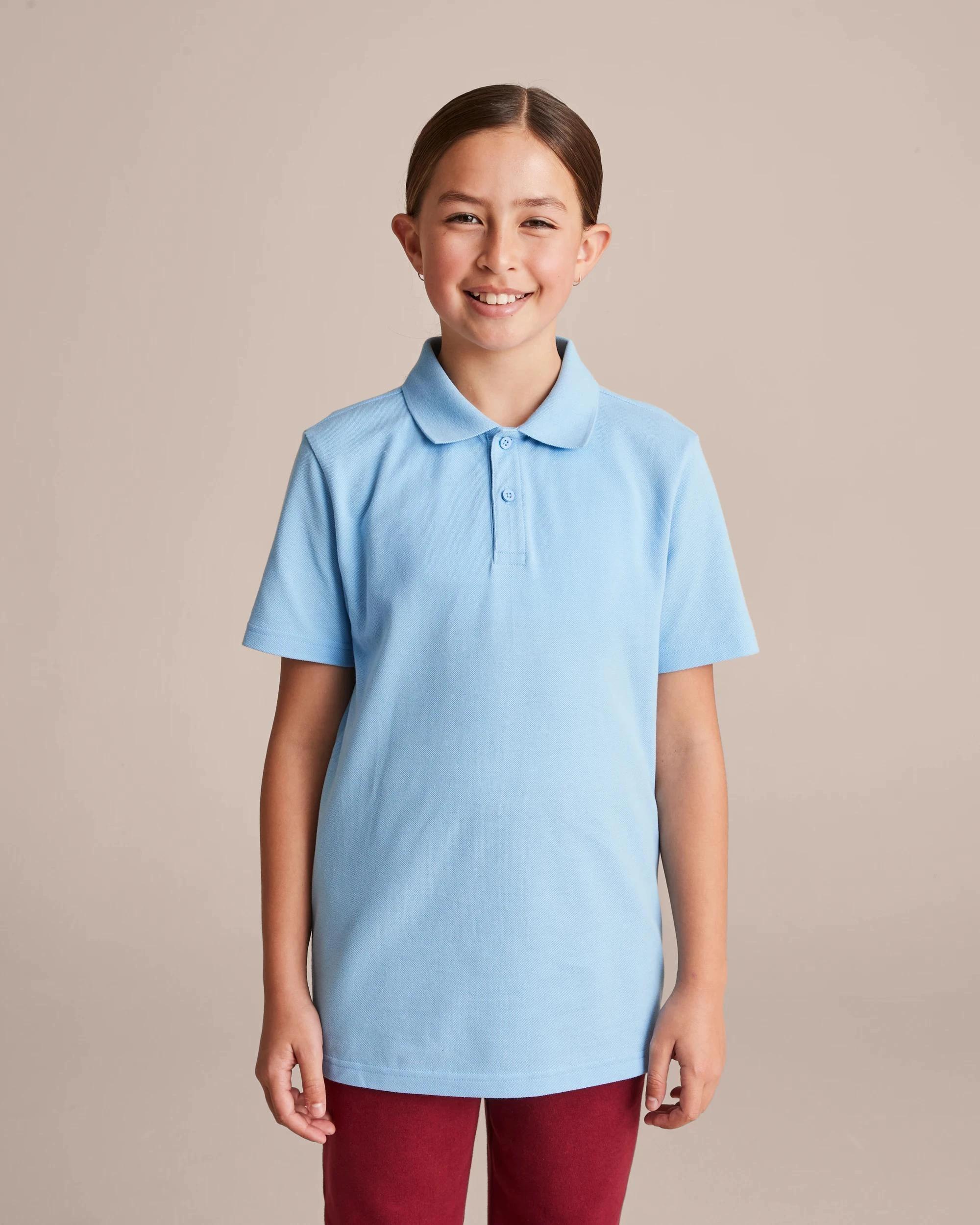 1 Target Short Sleeve School Polos LIGHT BLUE, 1 of 10